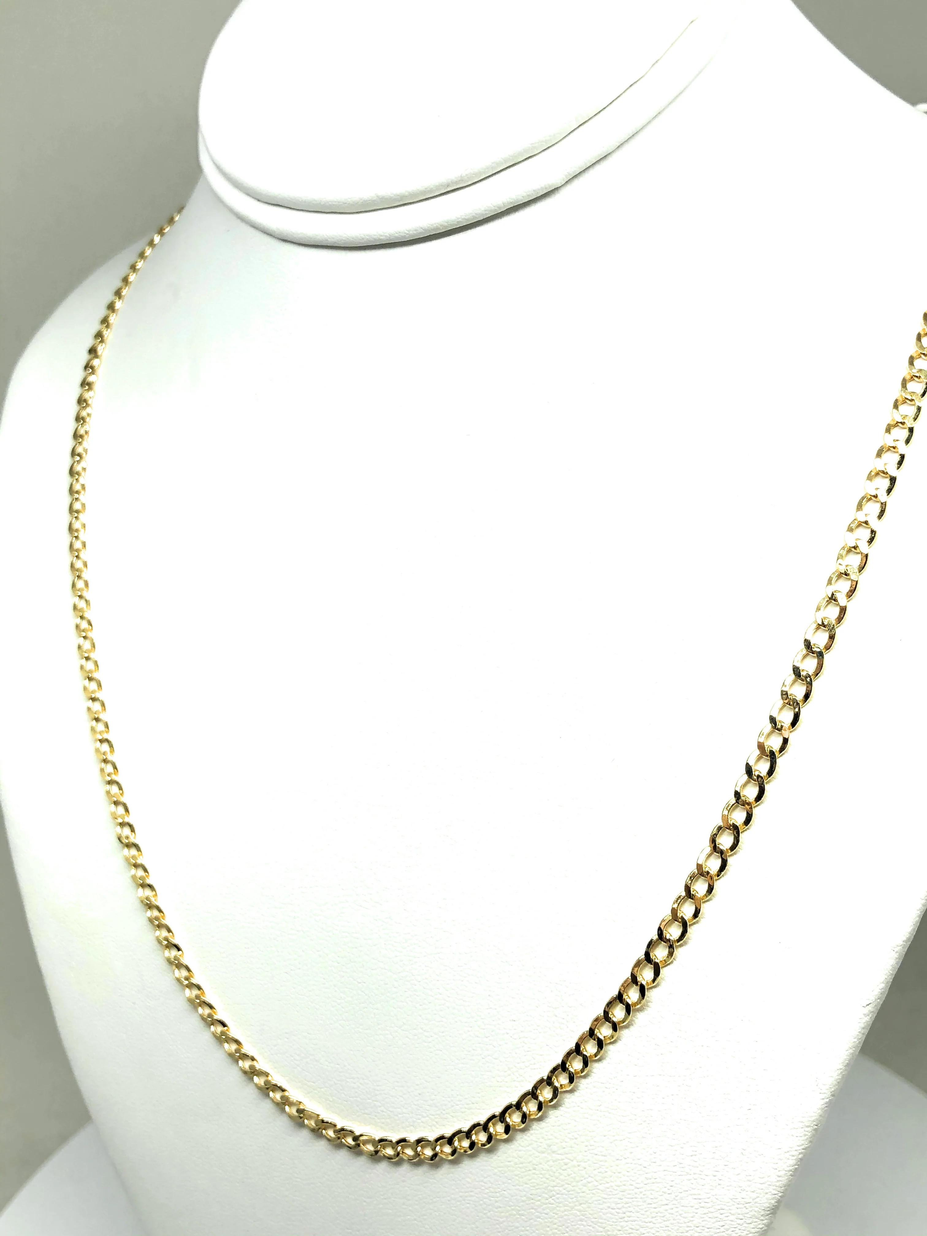 10k Solid Gold Yellow Cuban CURB Link Chain 18-24 inches 3.5mm (Semi-Hollow Style) - Image 13