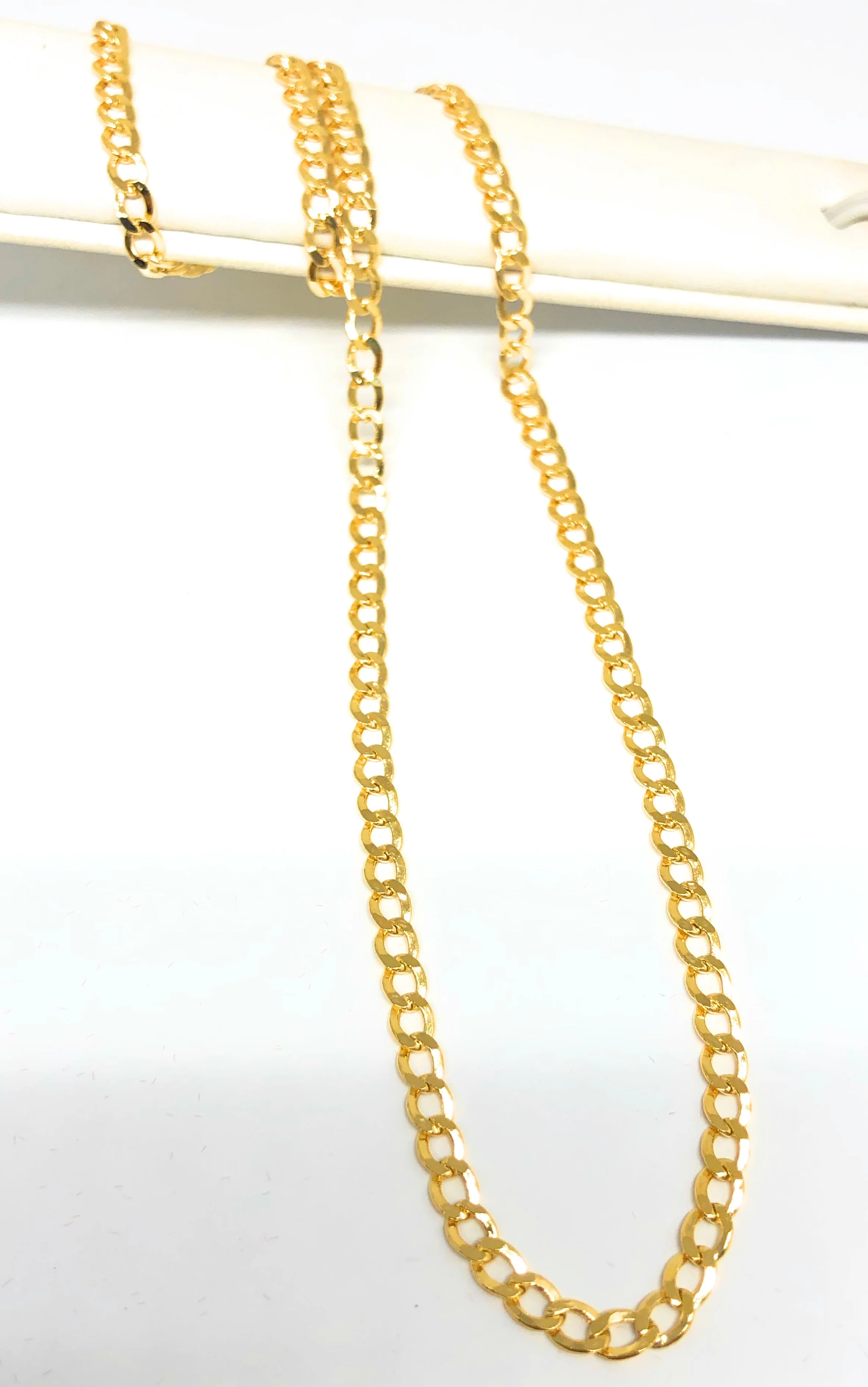 10k Solid Gold Yellow Cuban CURB Link Chain 18-24 inches 3.5mm (Semi-Hollow Style) - Image 4