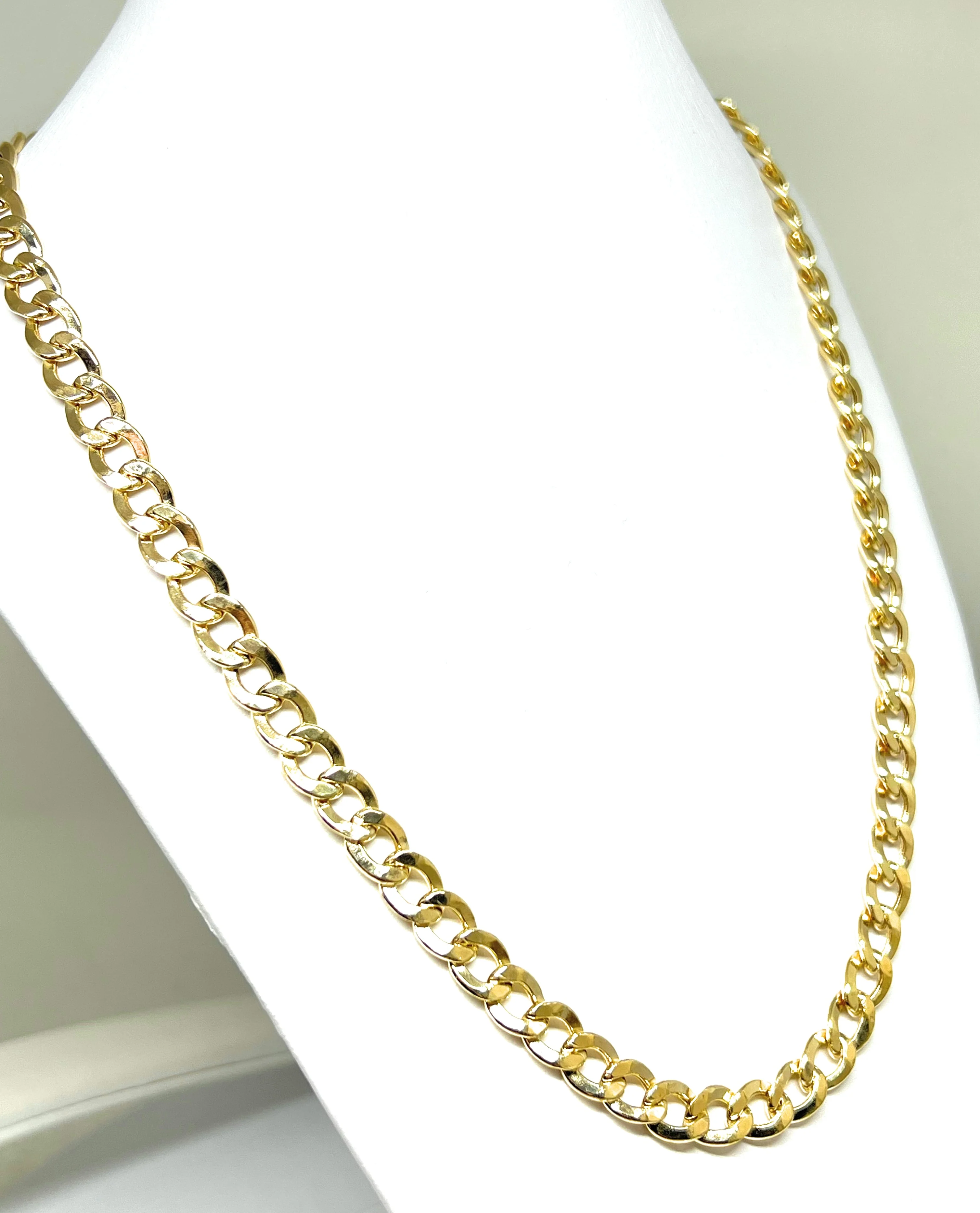 10k Solid Gold Yellow Cuban CURB Link Chain 24-26 inches 8mm (Semi-Hollow Style) (27-29g) - Image 5