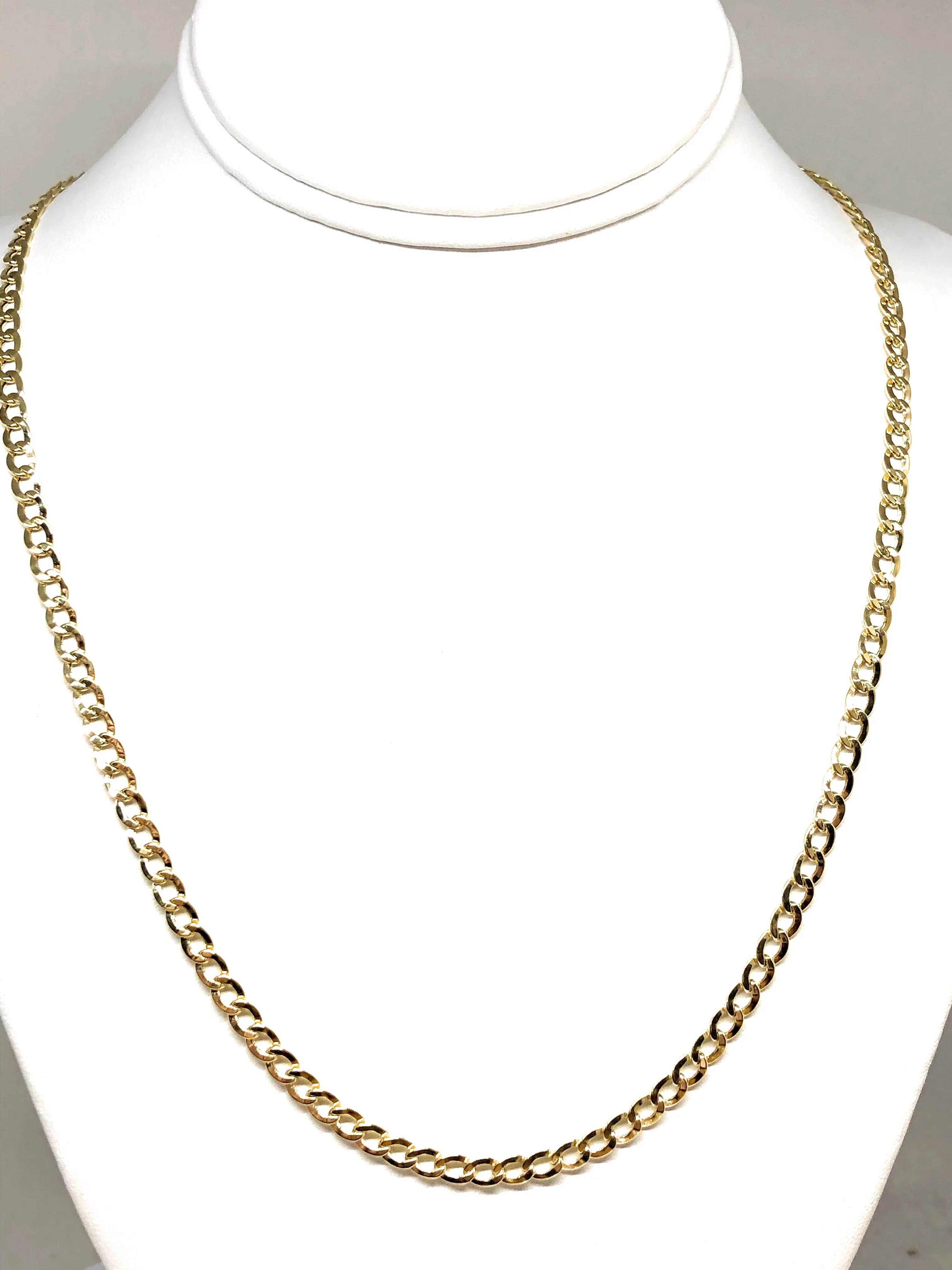 10k Solid Gold Yellow Cuban CURB Link Chain 18-30 inches 4.1mm (Semi-Hollow Style) - Image 4
