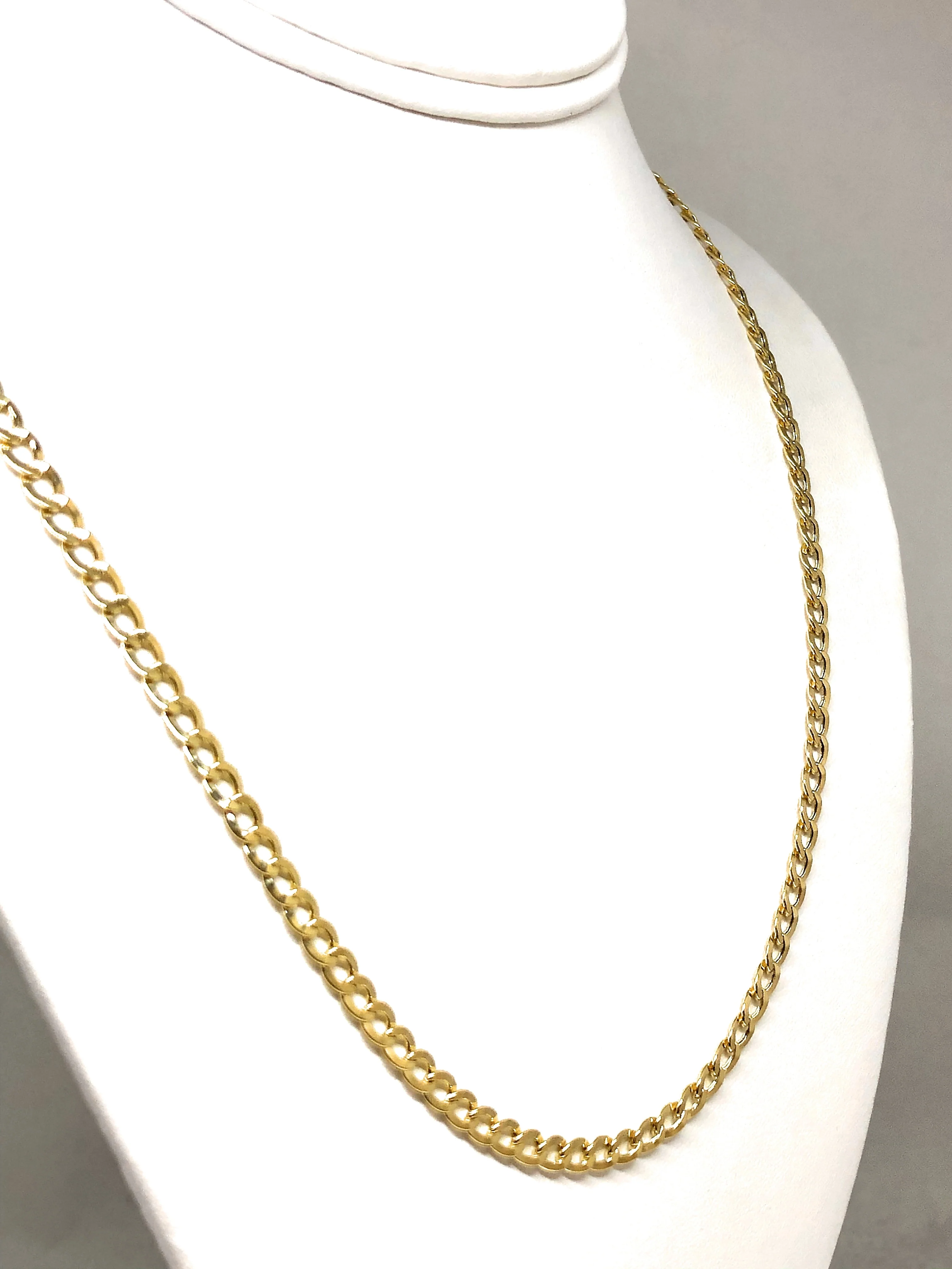 10k Solid Gold Yellow Cuban CURB Link Chain 18-30 inches 4.1mm (Semi-Hollow Style) - Image 5