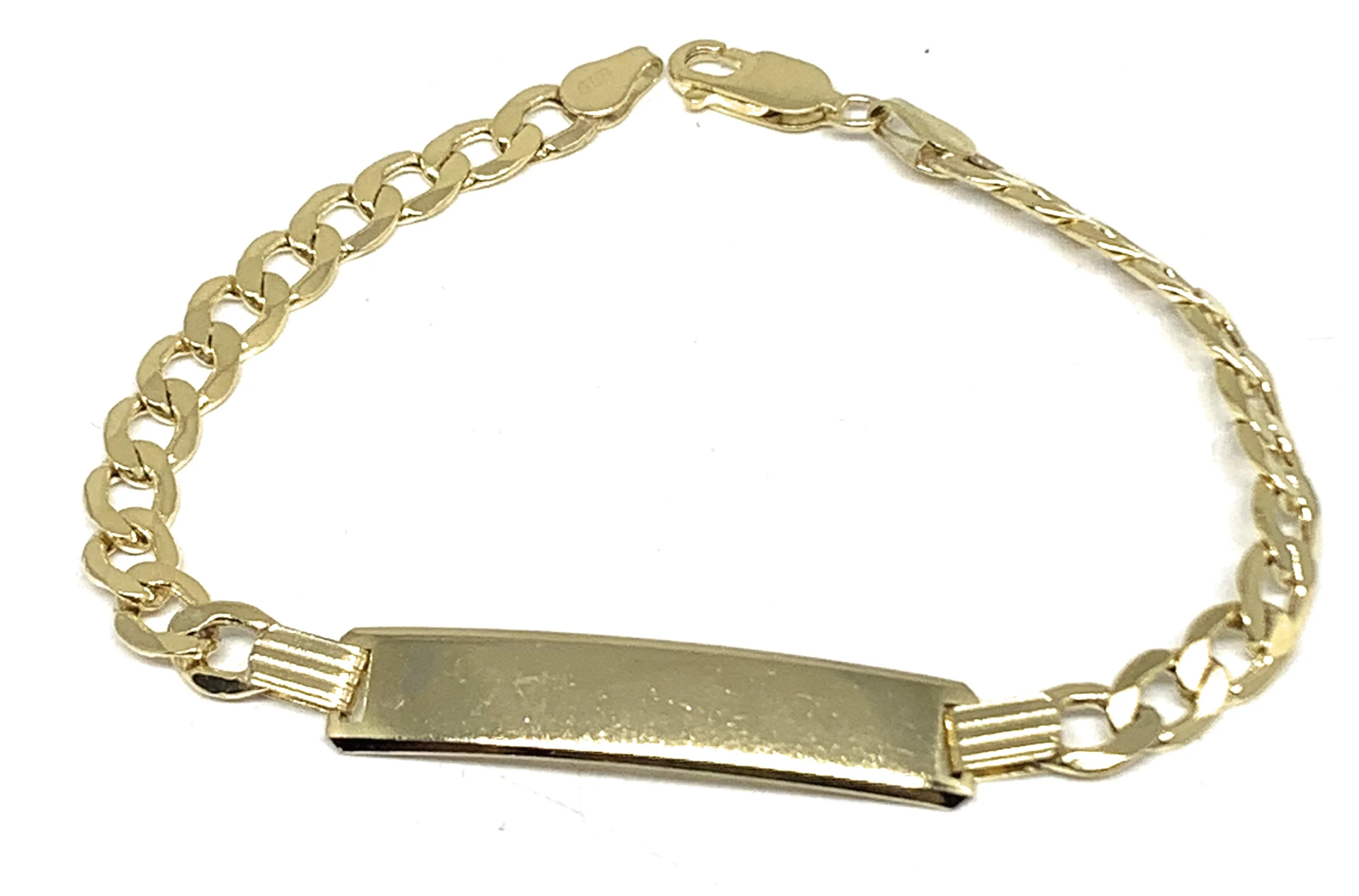 10k Solid Gold Yellow Cuban Link ID Brracelet 8.5 inch length 6.5mm Width (Free Engraving, Email us name!) - Image 3