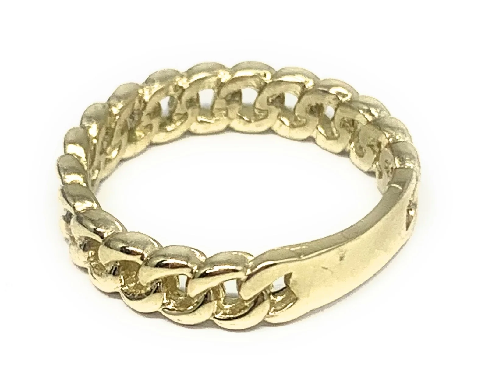 10k Solid Gold Yellow Cuban Link Ring - Image 2
