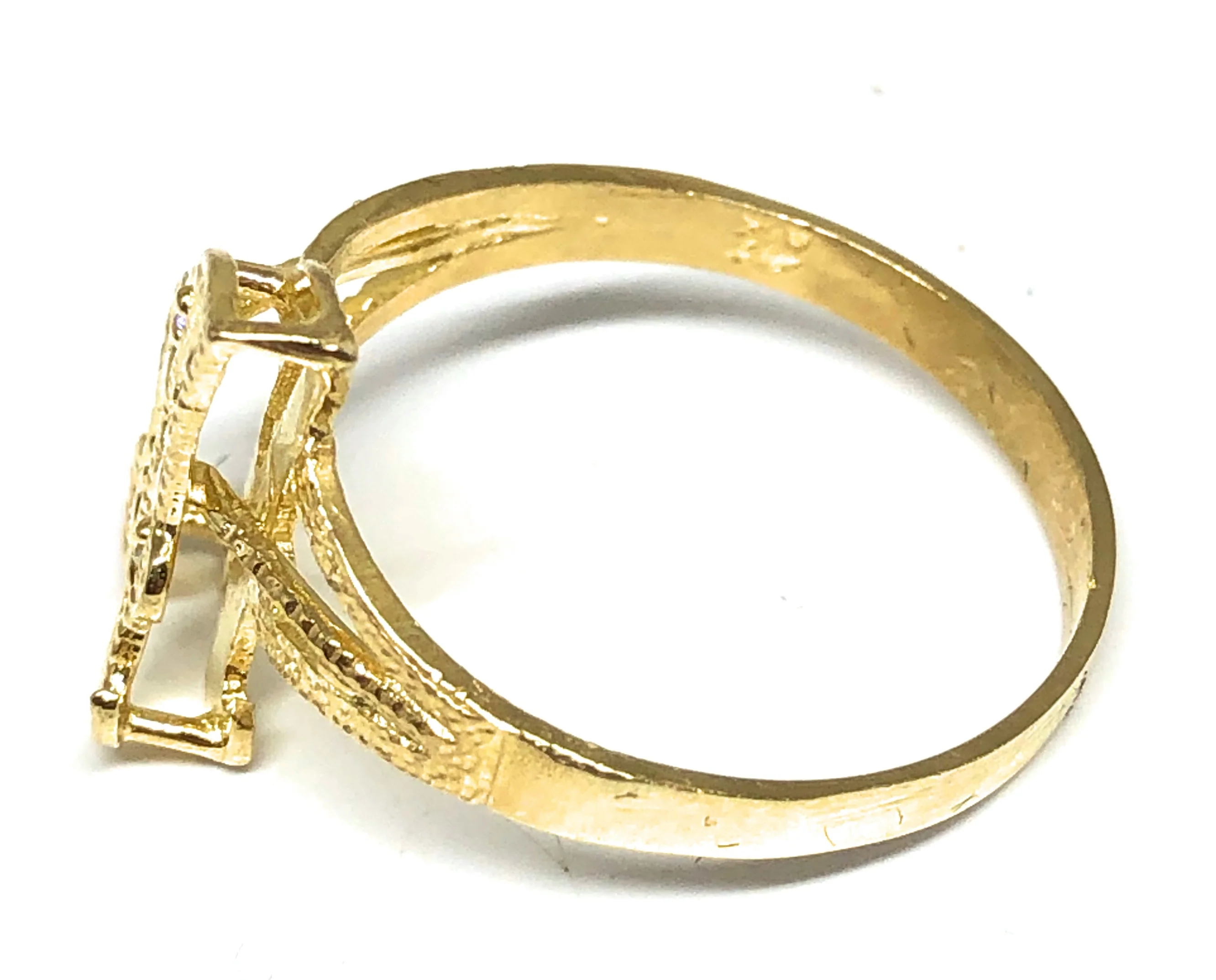 10k Solid Gold Yellow Cursive 3D Double Illusion Letter CUSTOMIZED Initial Ring - Image 5
