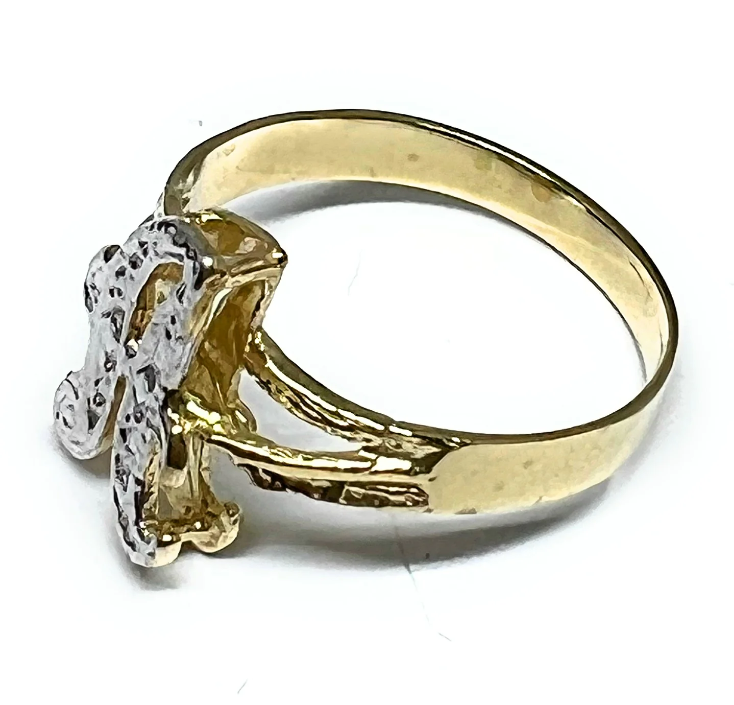 10k Solid Gold Yellow Cursive 3D Double Illusion Letter CUSTOMIZED Initial Ring - Image 7