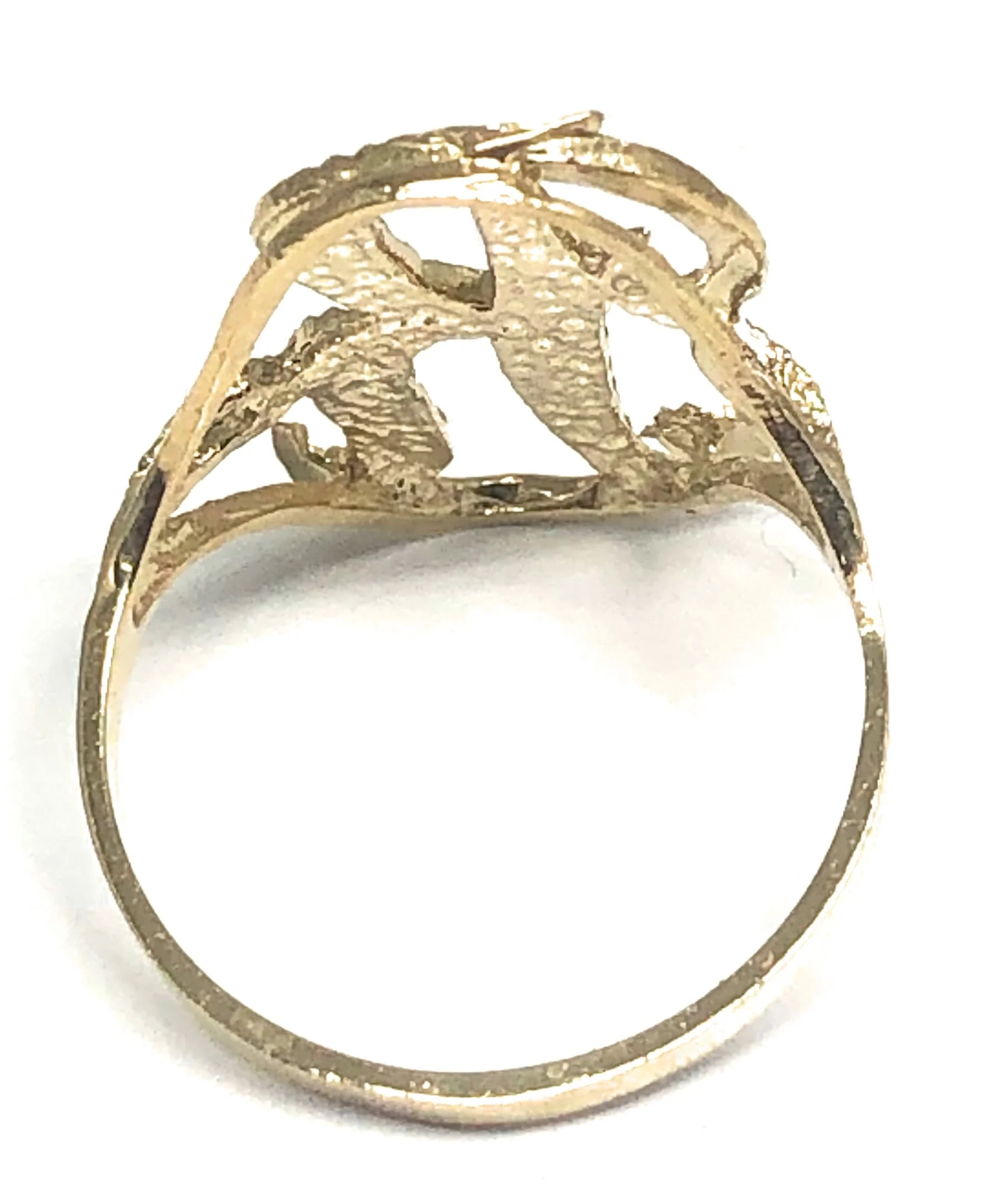 10k Solid Gold Yellow Cursive CUSTOMIZED Initial Ring (MED) - Image 3