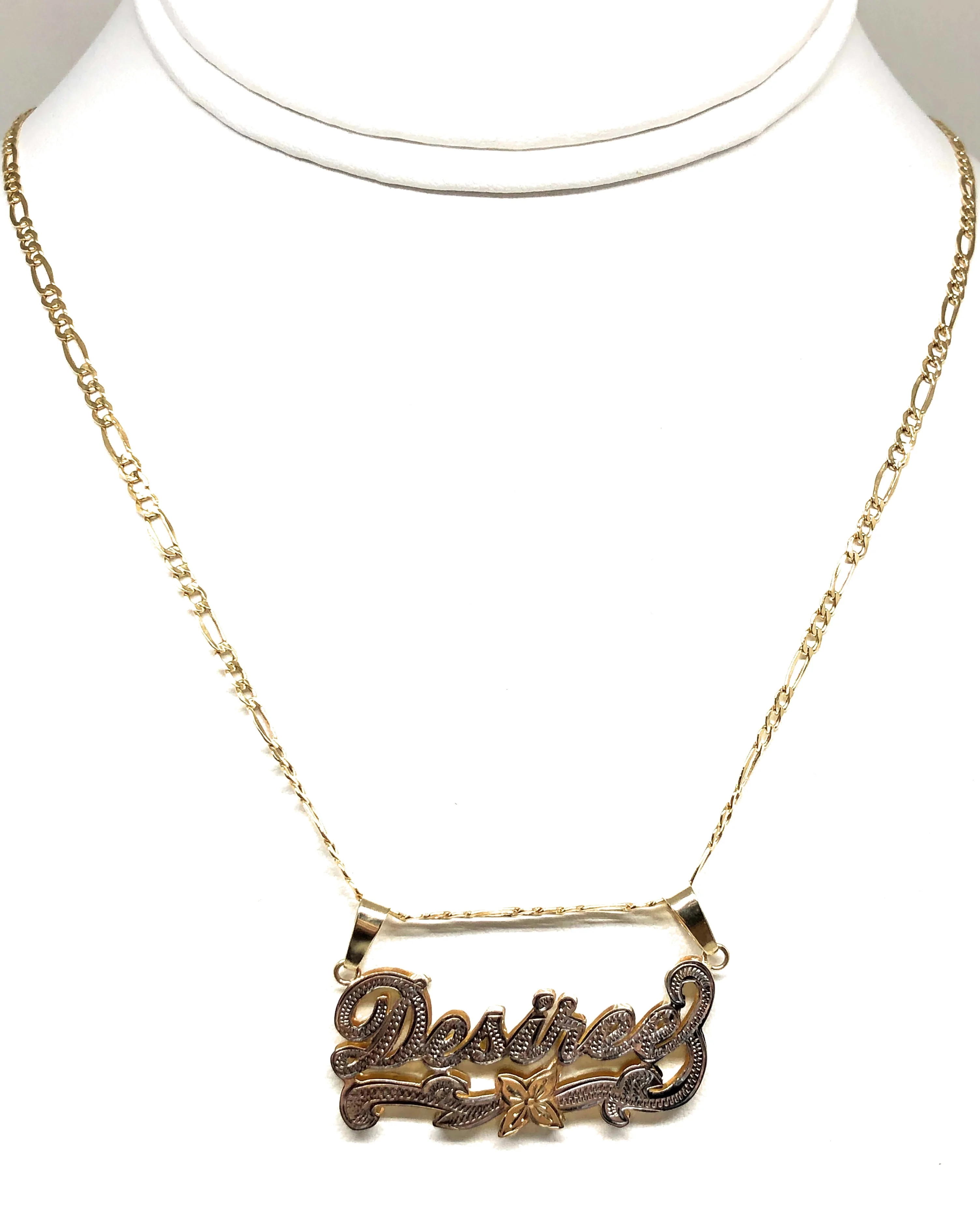 10k Solid Gold Yellow Custom 3D Double Name Illusion (WHITE GOLD OR ALL YELLOW GOLD) Nameplate Pendant Necklace - Image 7