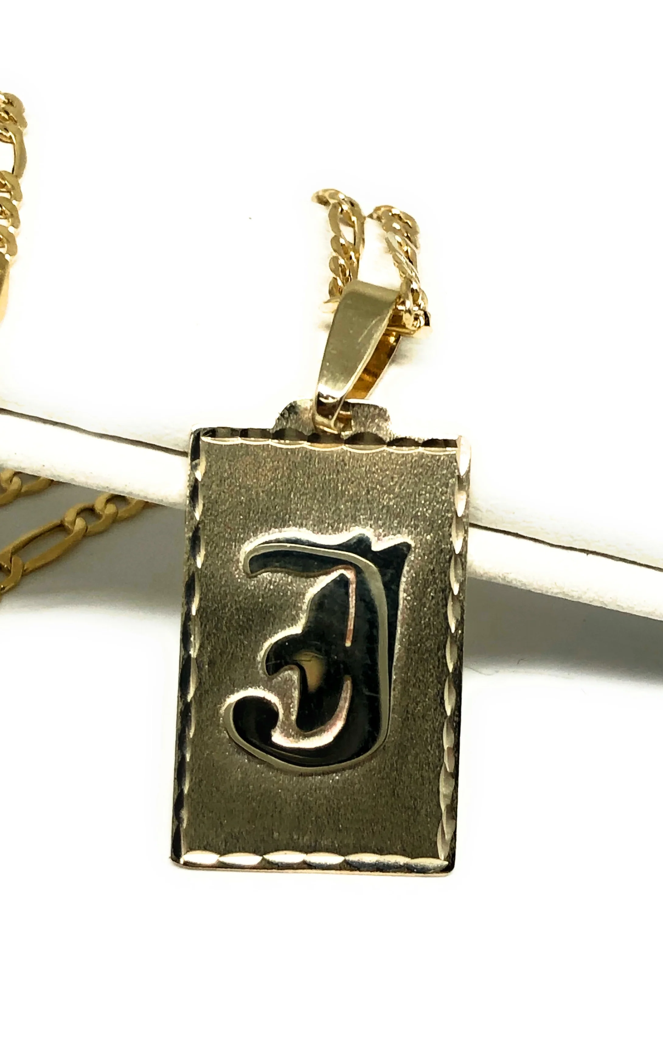 14k Solid Gold Yellow Custom Initial Pendant Necklace with Chain Options - Image 3