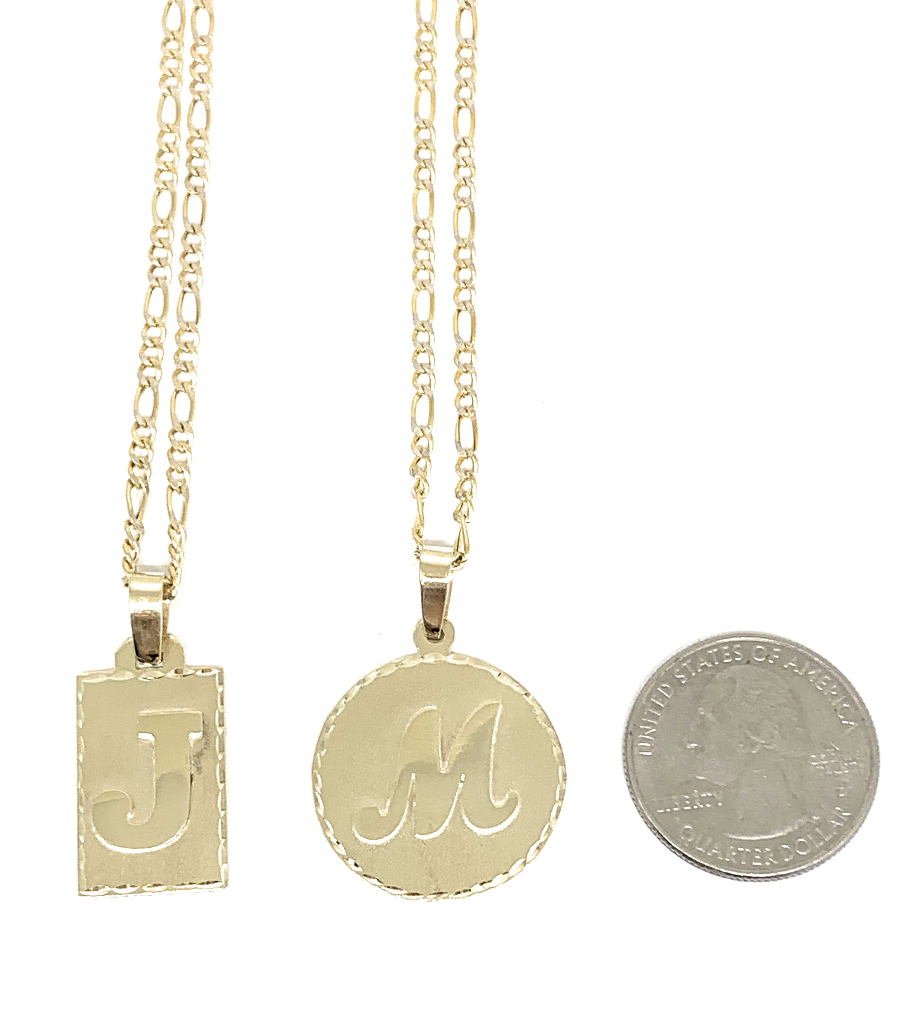 10k Solid Gold Yellow Custom Initial Pendant Necklace with Chain Options - Image 6