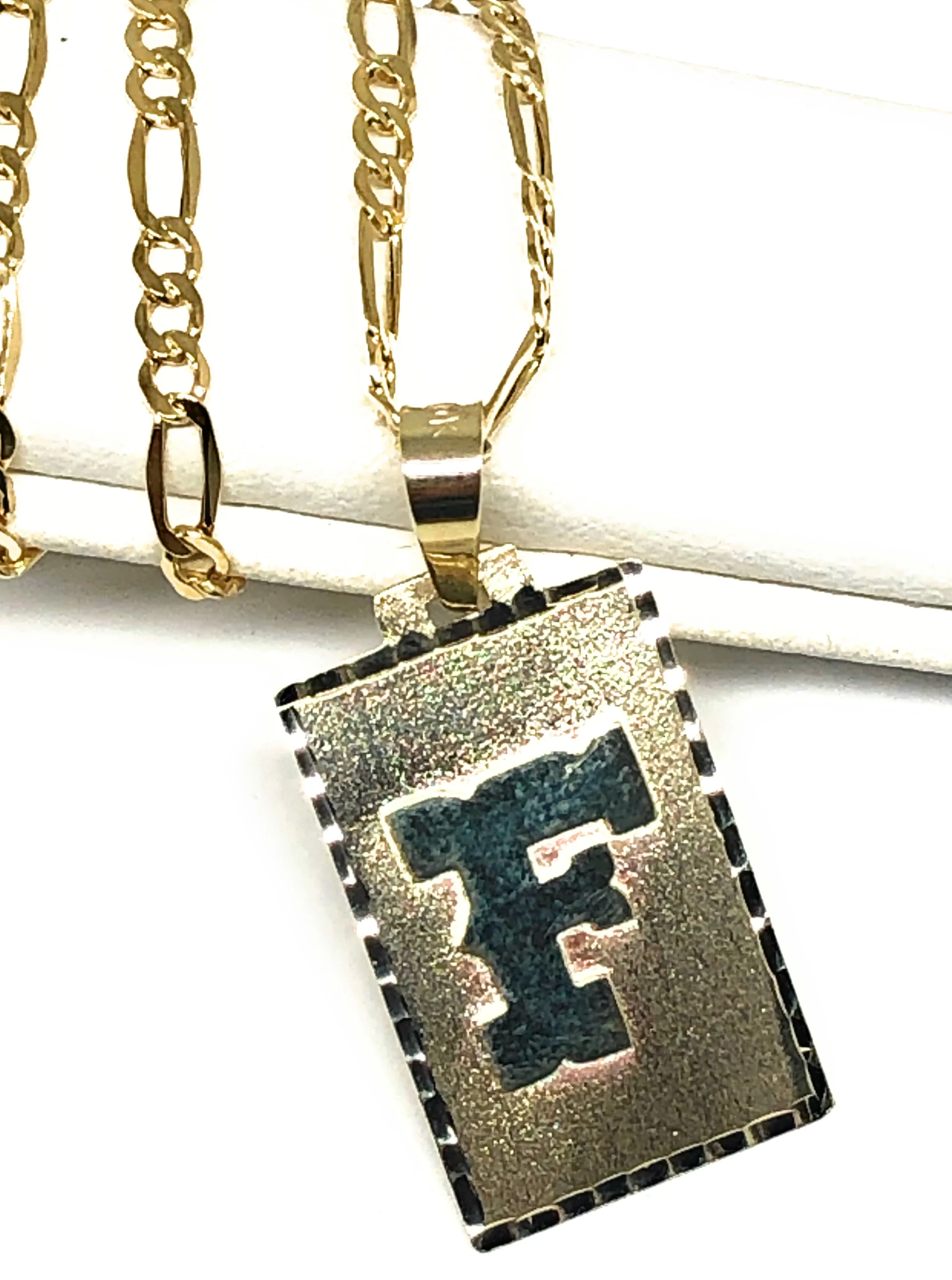10k Solid Gold Yellow Custom Initial Pendant Necklace with Chain Options - Image 8