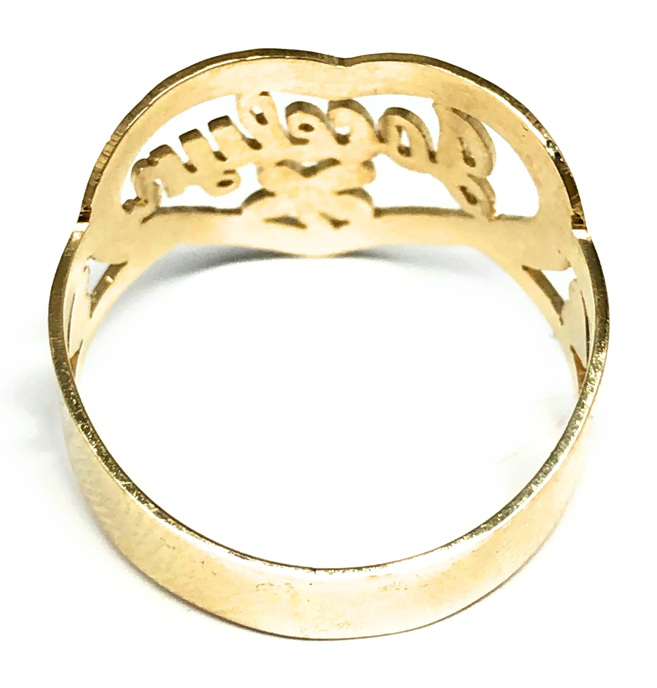 10k Solid Gold Yellow CUSTOMIZED Heart Name Ring - Image 3