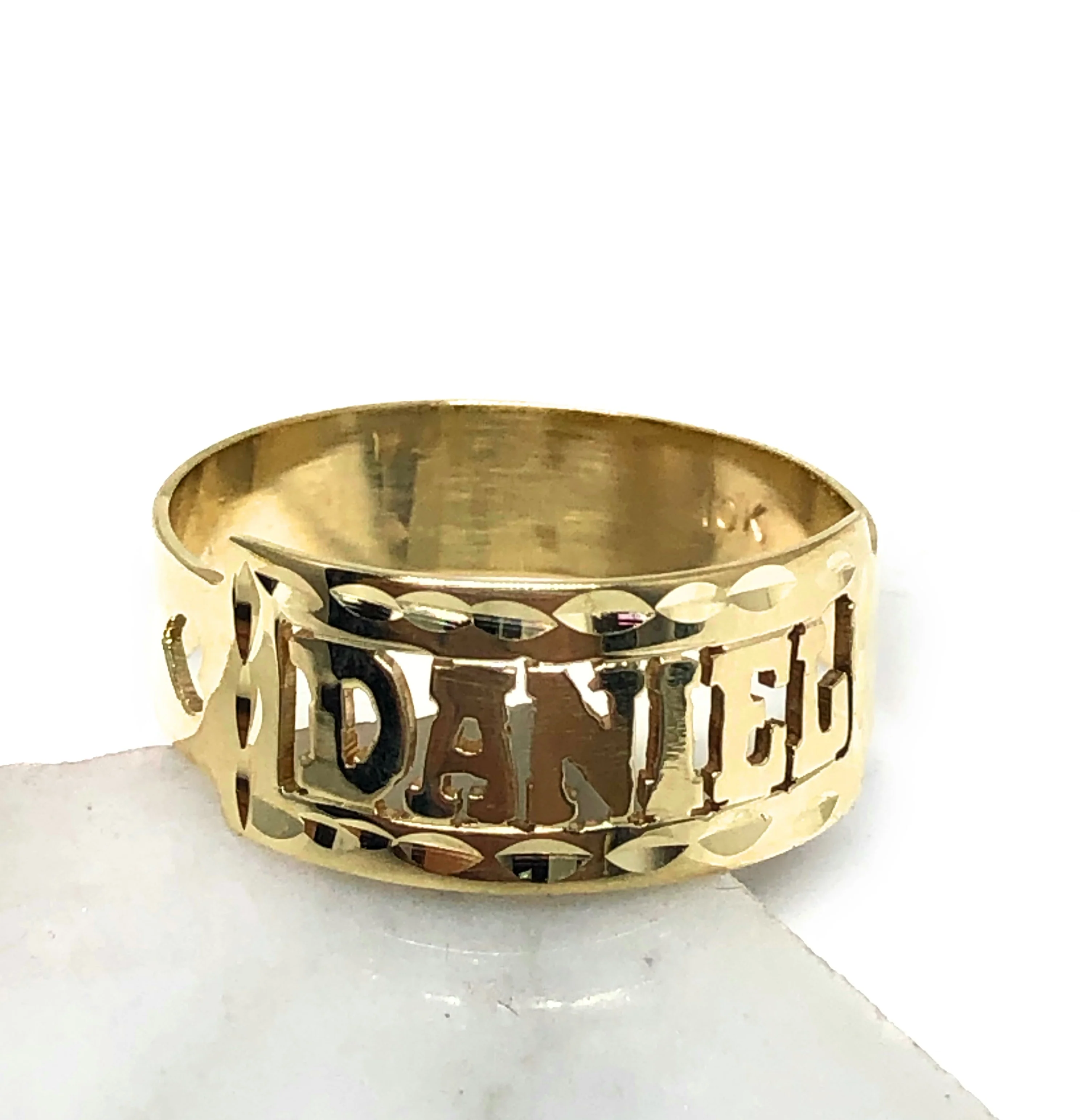 10k Solid Gold Yellow CUSTOMIZED Name Ring - Image 4