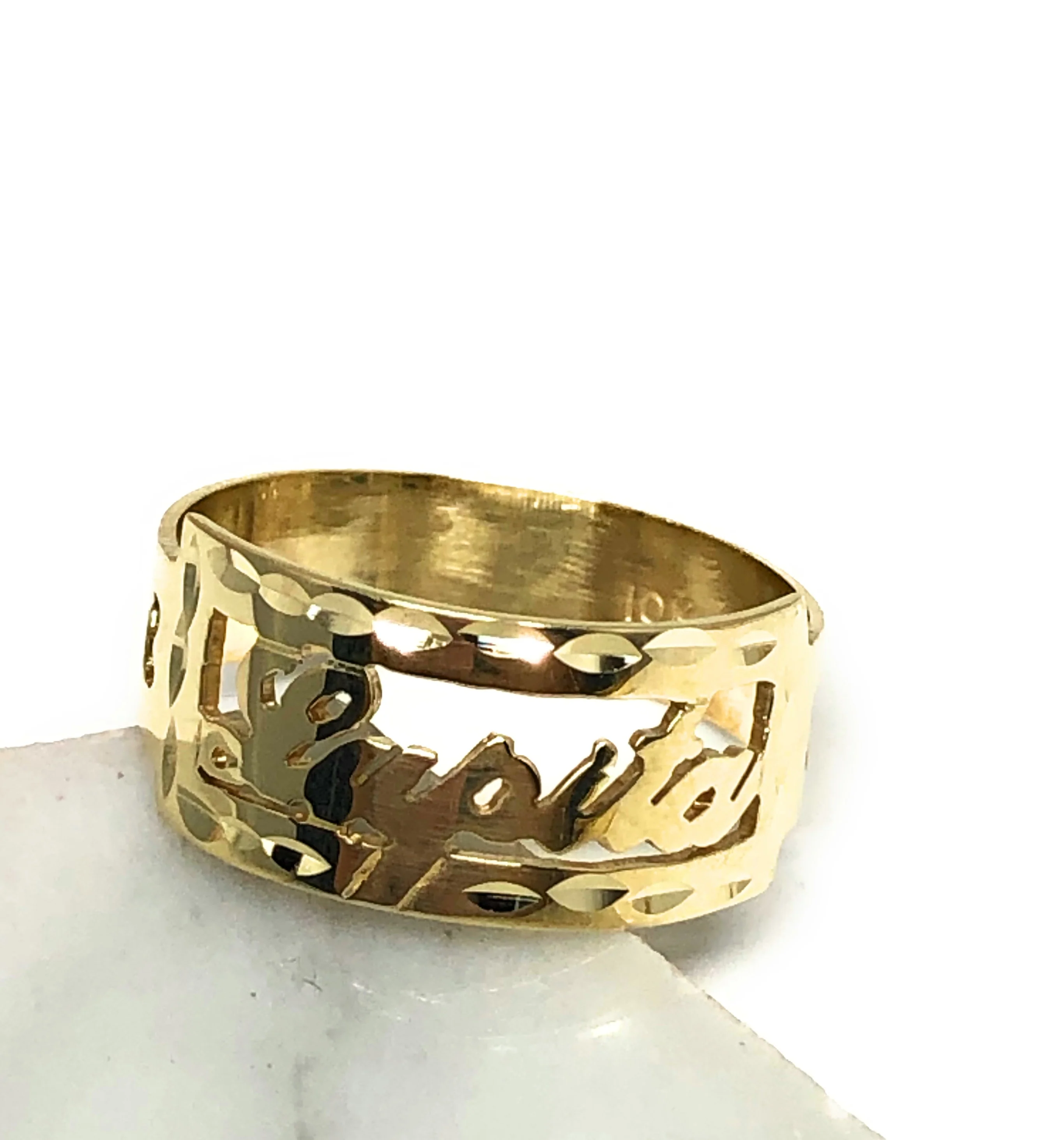 10k Solid Gold Yellow CUSTOMIZED Name Ring - Image 6