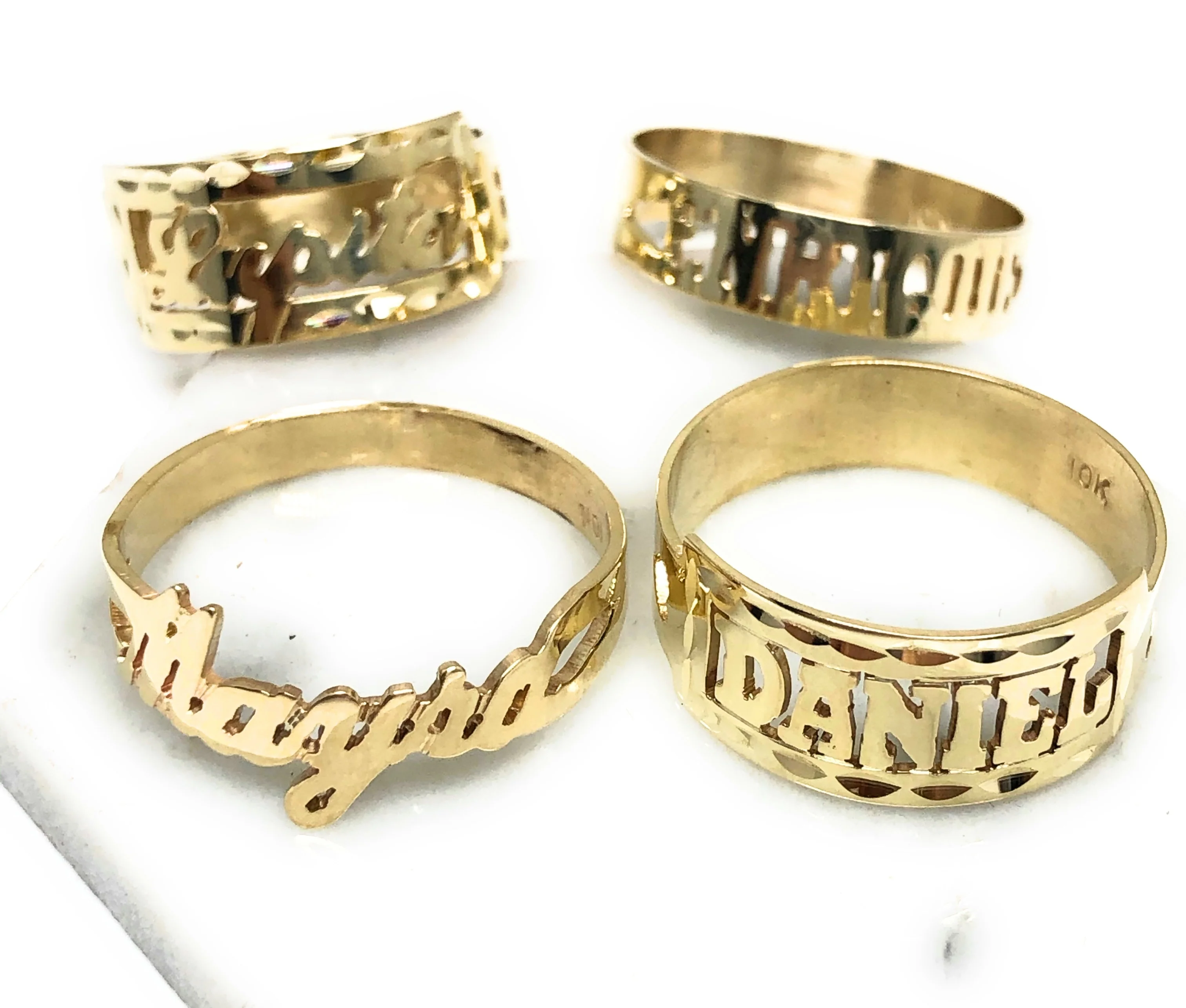 10k Solid Gold Yellow CUSTOMIZED Name Ring - Image 7