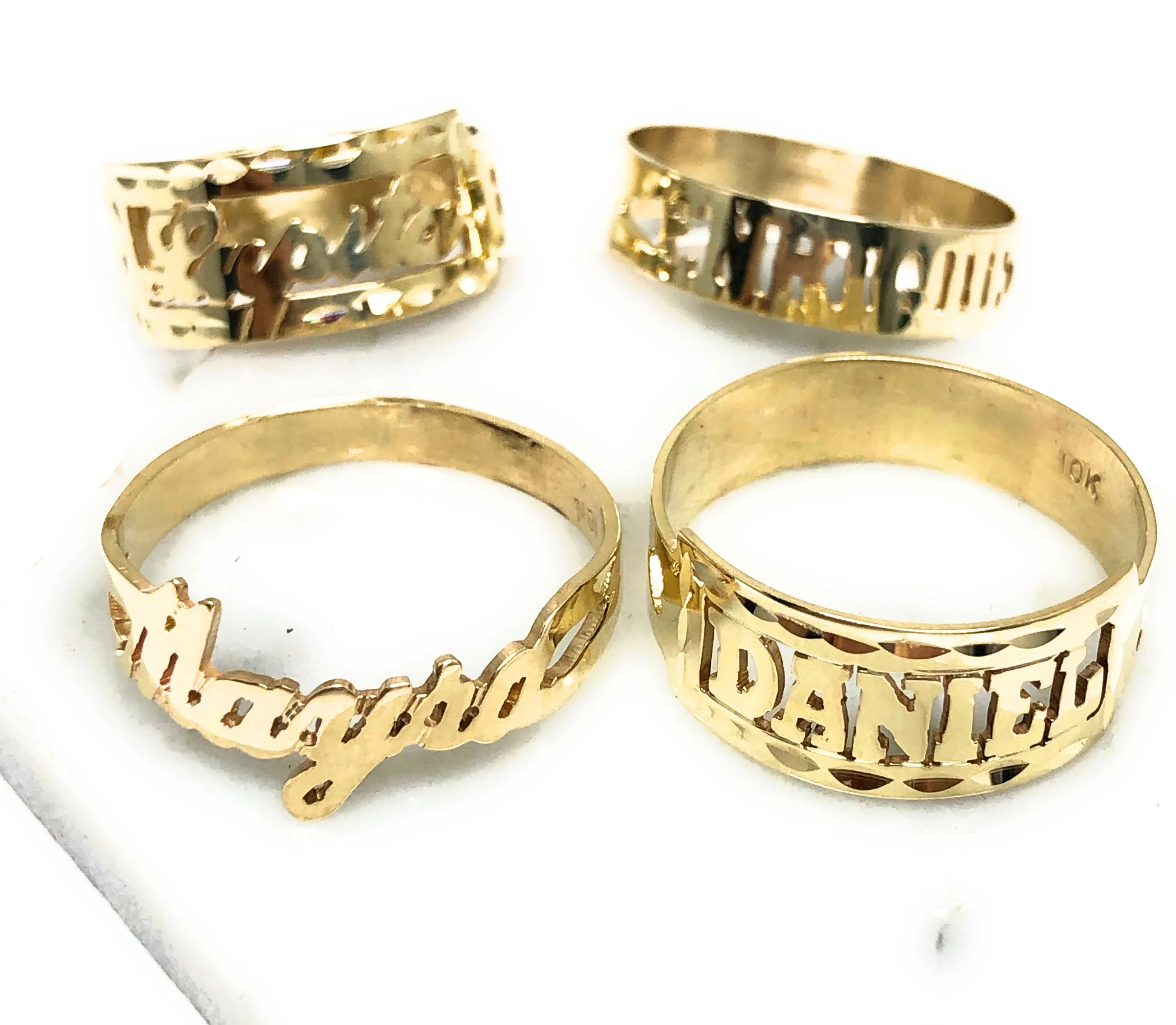 10k Solid Gold Yellow CUSTOMIZED Name Ring - Image 8