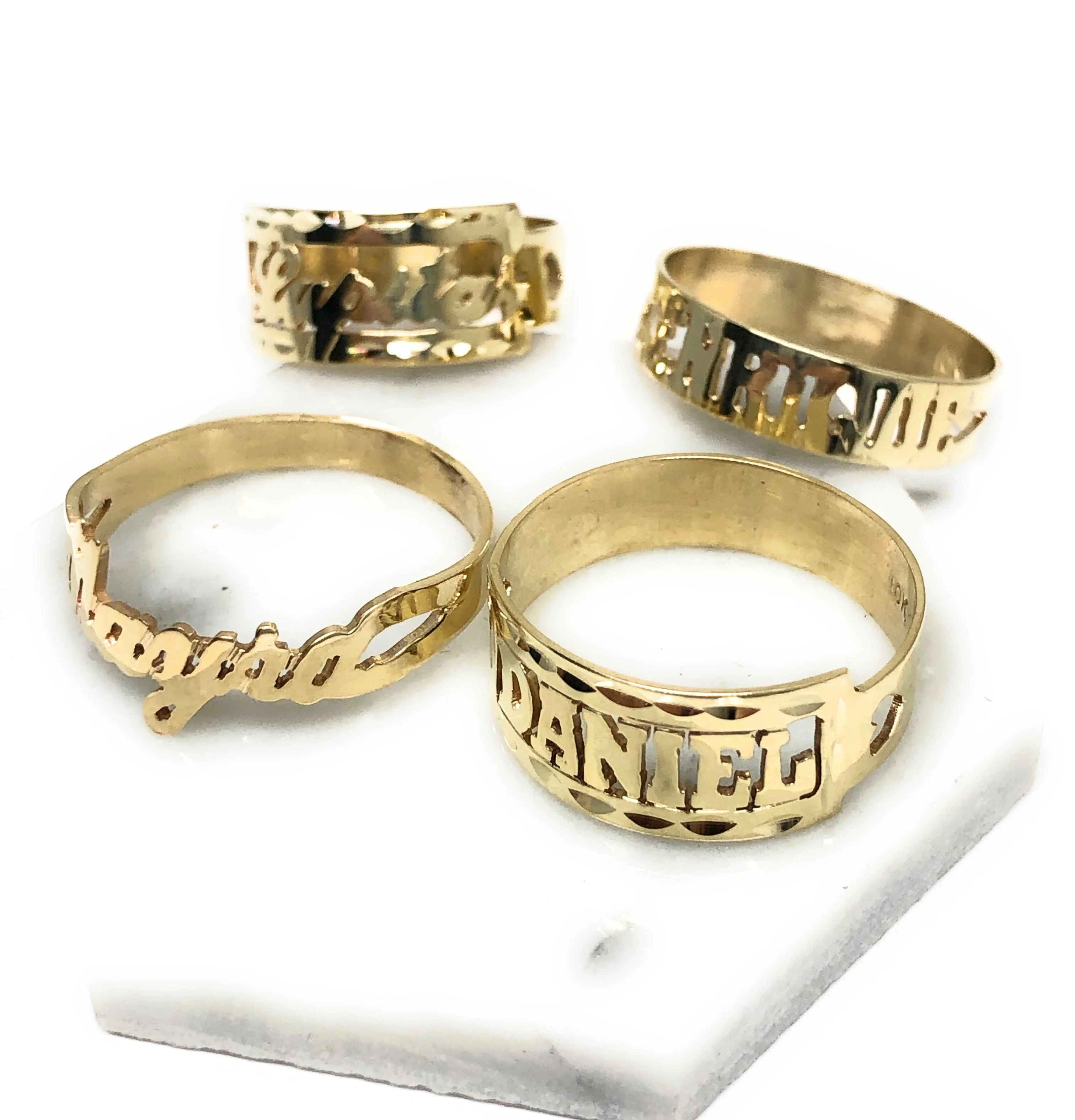 10k Solid Gold Yellow CUSTOMIZED Name Ring - Image 9