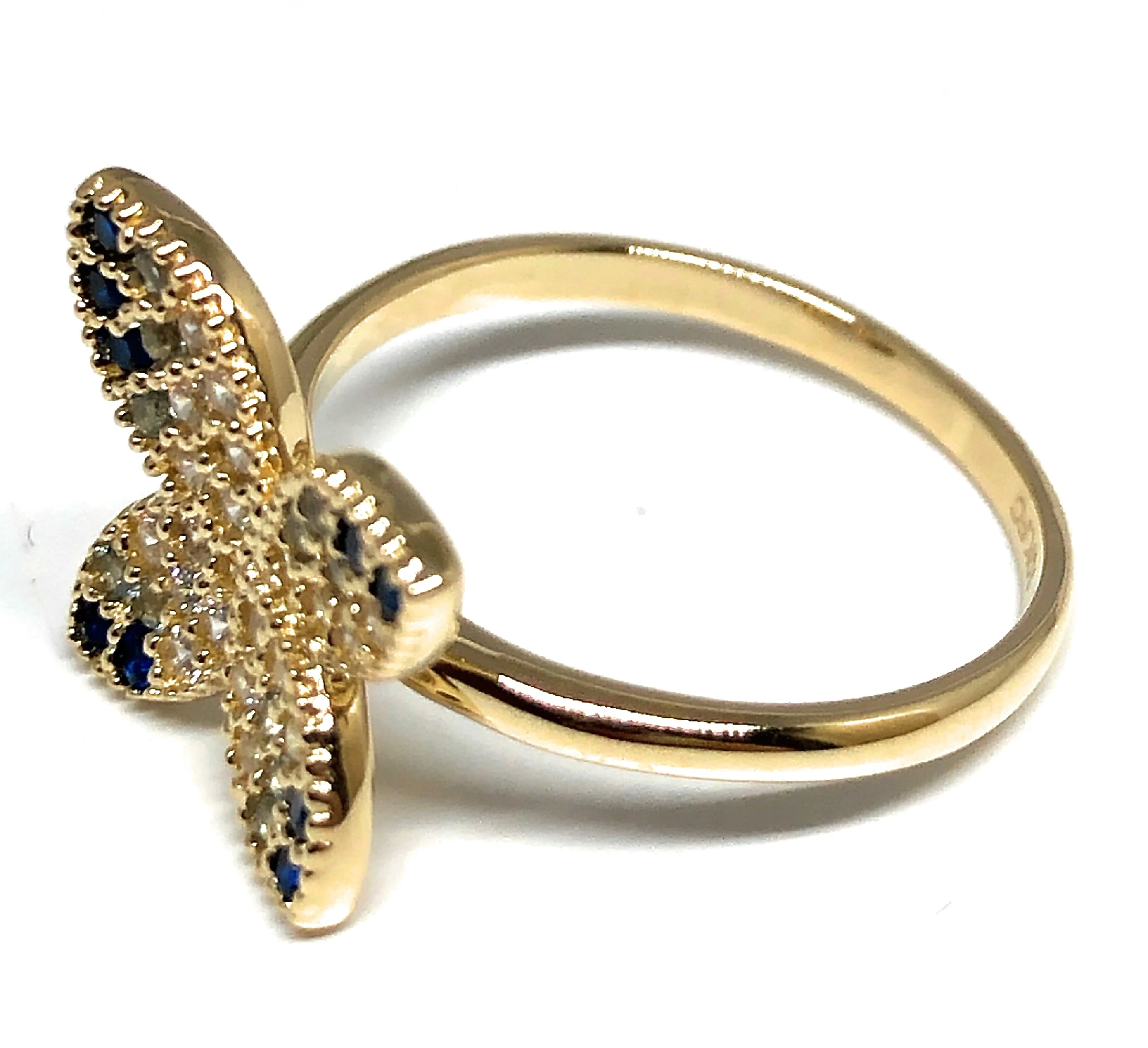 10k Solid Gold Yellow CZ Butterfly Ring (FC 62) - Image 2