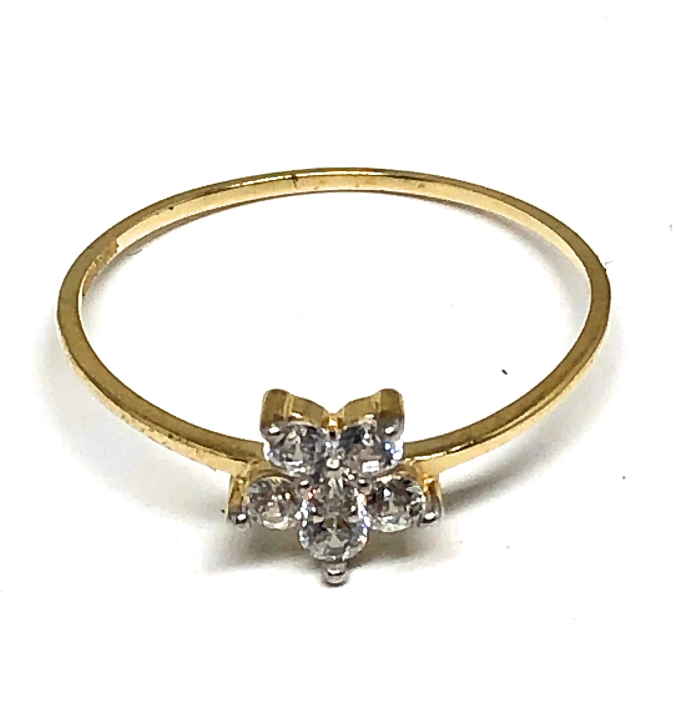 10k Solid Gold Yellow CZ Flower Ring