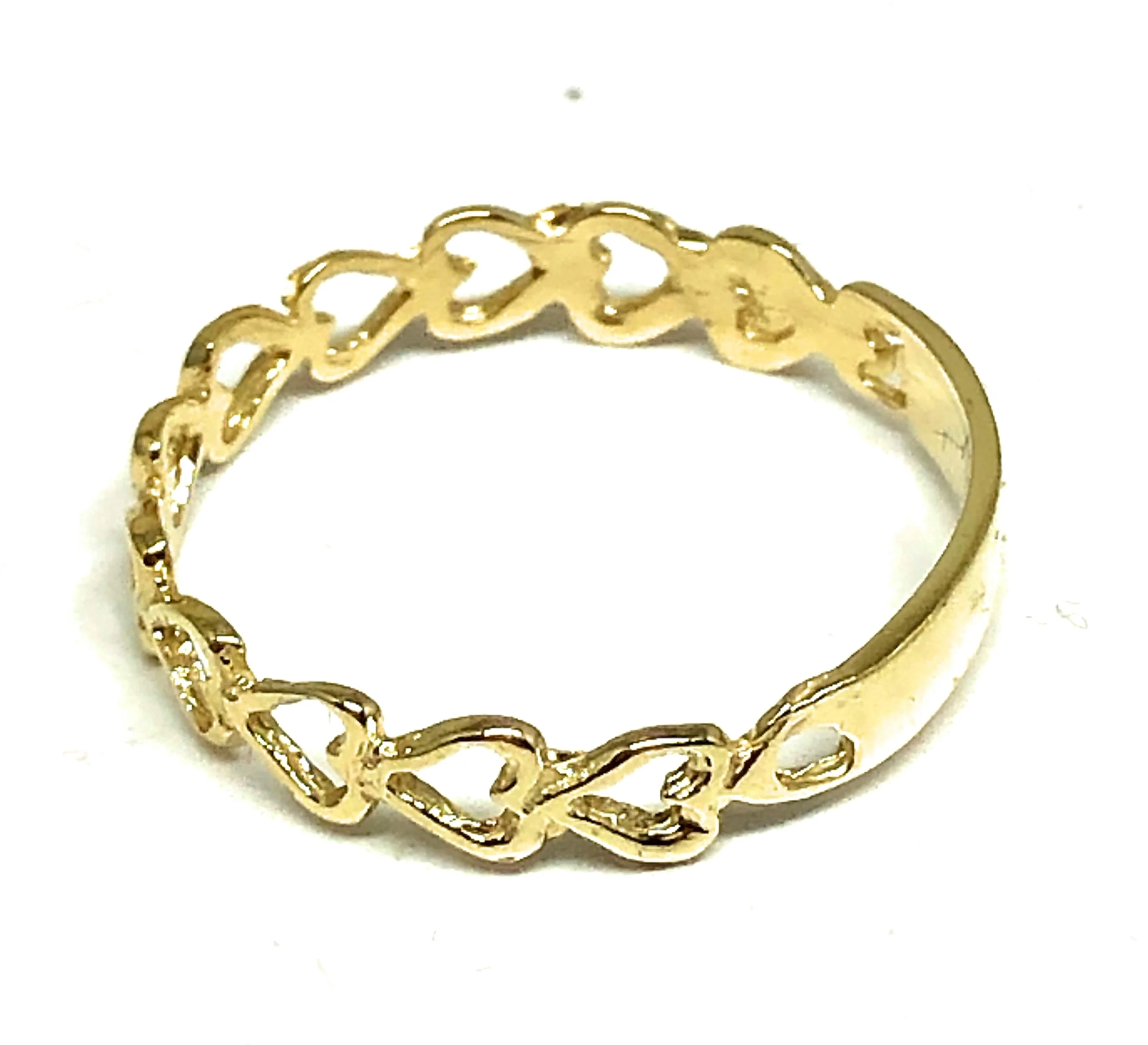 10k Solid Gold Yellow Dainty Heart Band Ring (FC 133) - Image 5