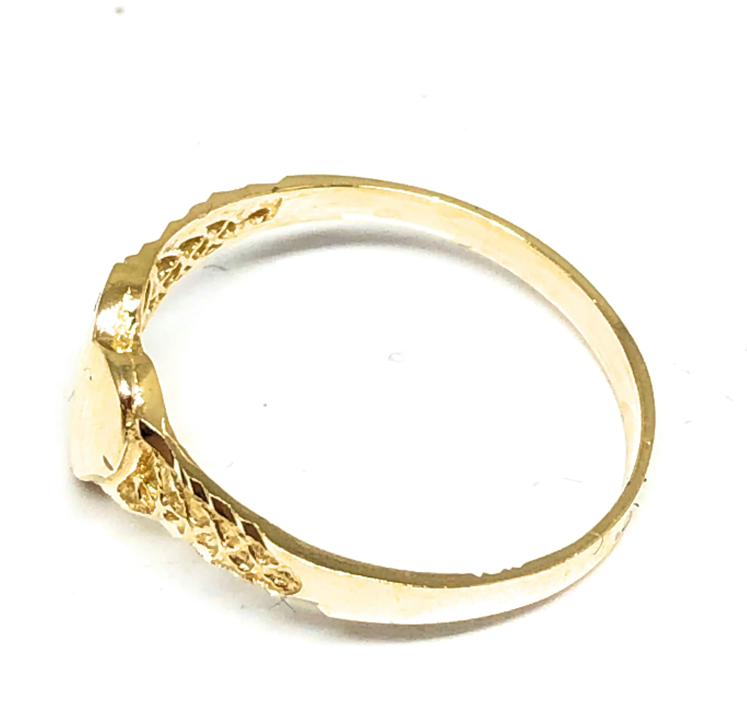 10k Solid Gold Yellow Dainty Heart Signet Ring - Image 2