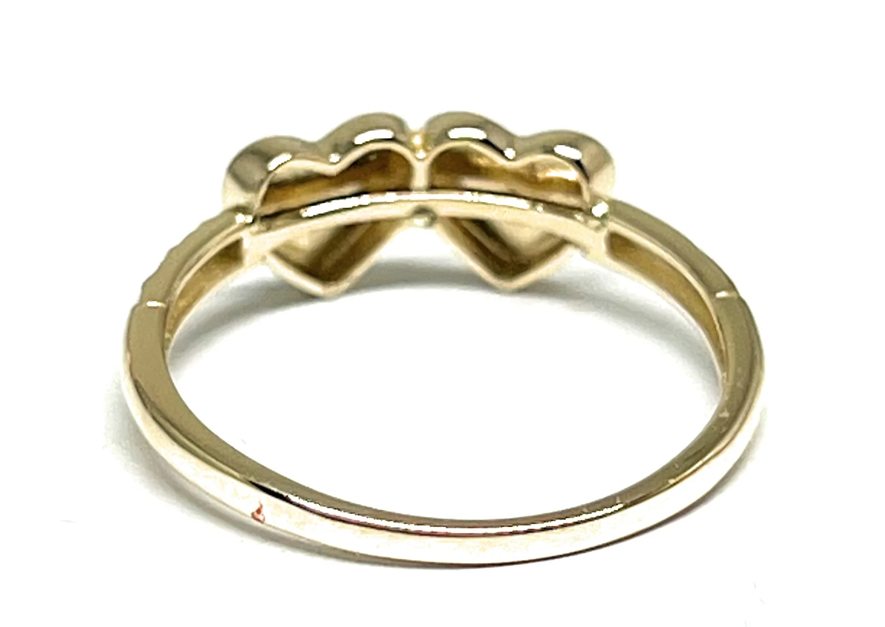 10k Solid Gold Yellow Double Heart Ring (FC 311) - Image 3