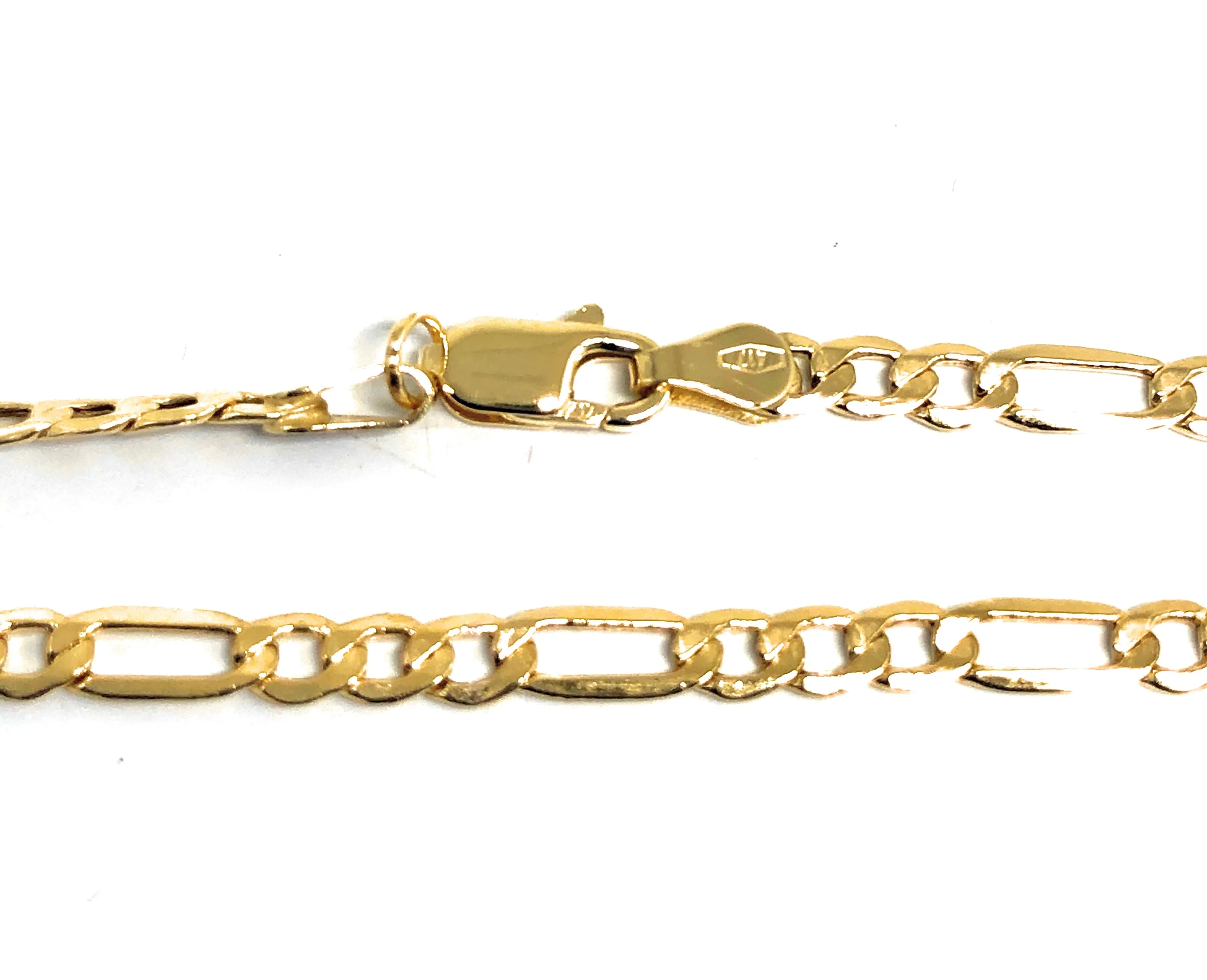 10k Solid Gold Yellow Figaro Brracelet 7,8,10 (OR ANKLE) inch 3.5mm Width - Image 7