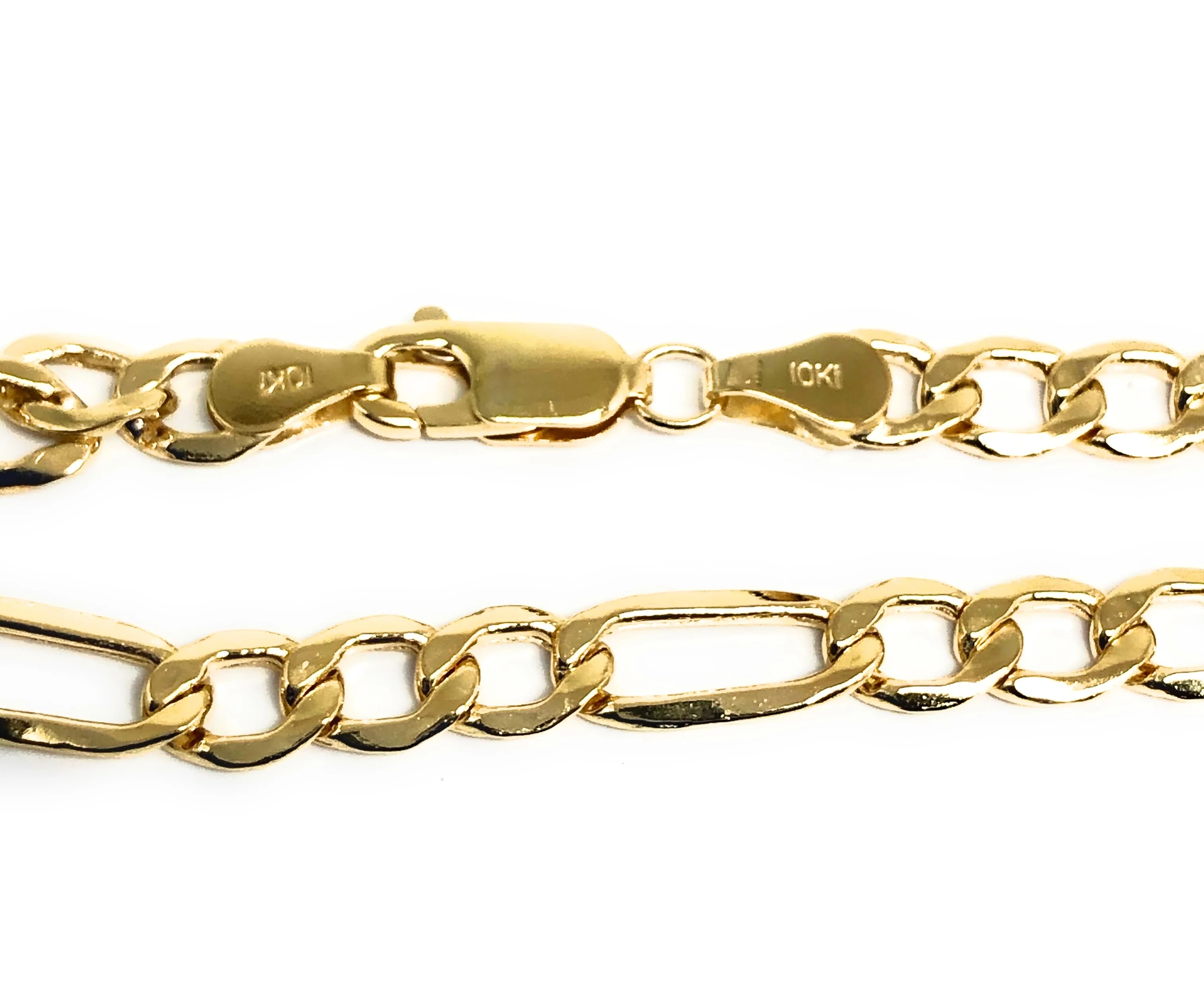 10k Solid Gold Yellow Figaro Brracelet 7-8 inch 5.3-5.8mm Width - Image 2