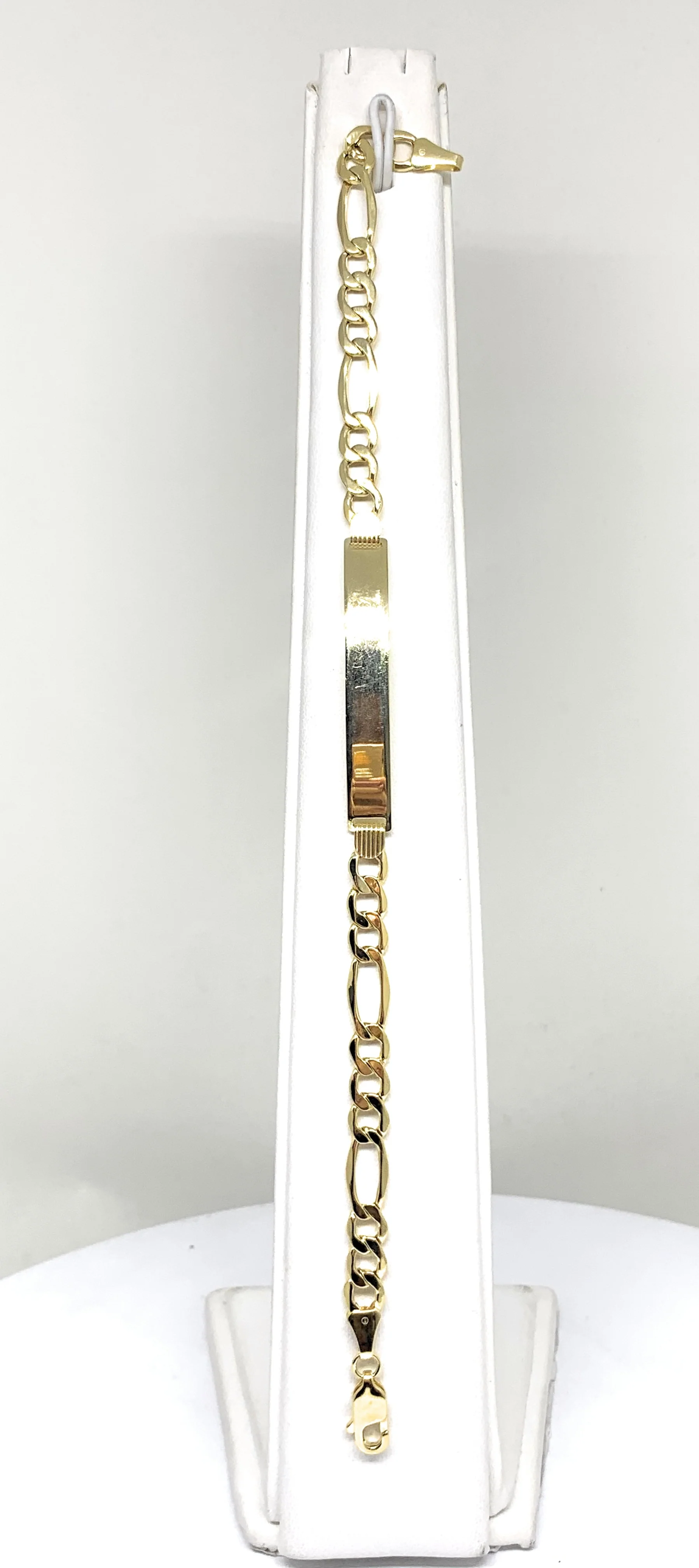 10k Solid Gold Yellow Figaro ID Brracelet 7-8.5 inch length 5.5-6.5mm Width (Free Engraving, Email us name!) - Image 5