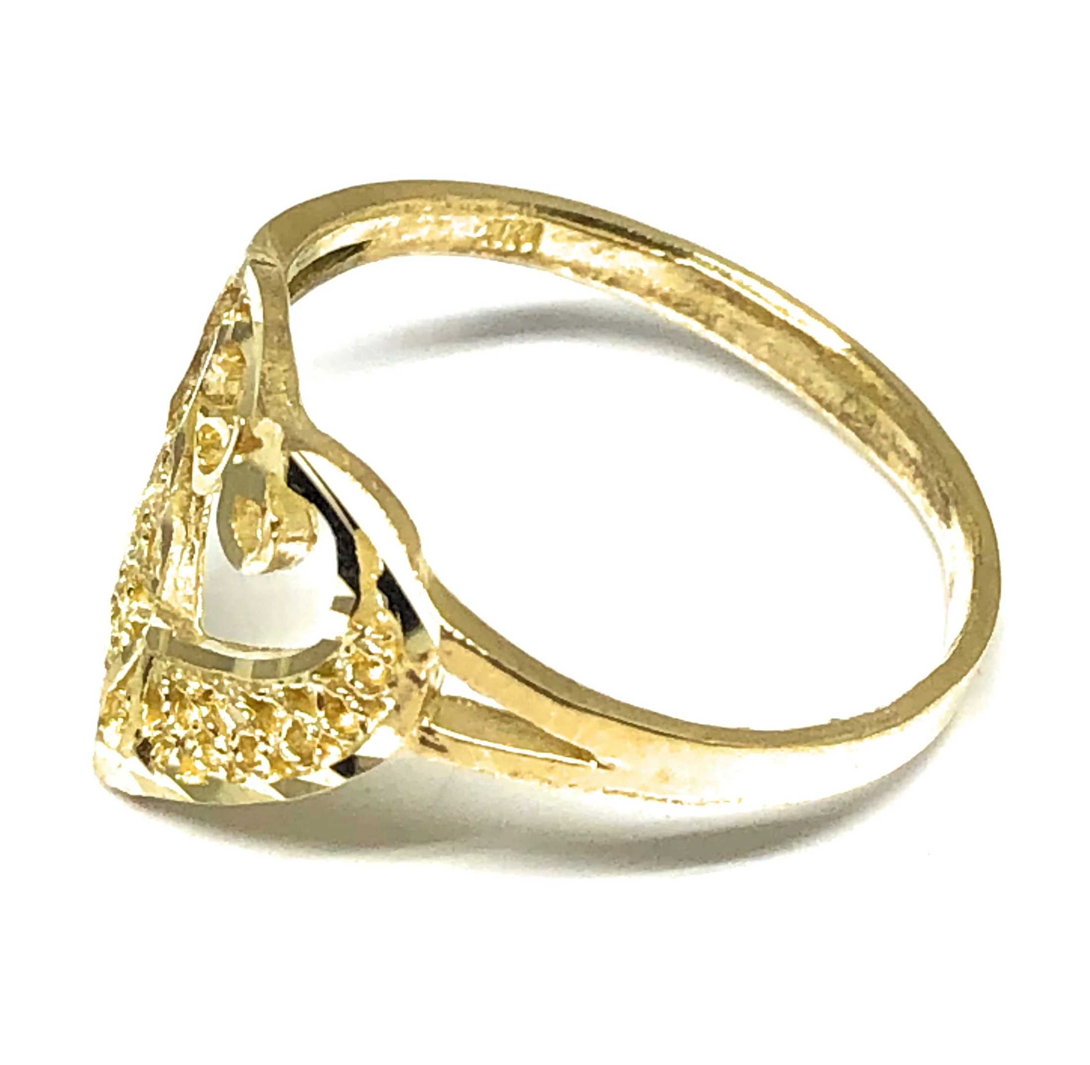 10k Solid Gold Yellow Filigrana Heart Ring - Image 2