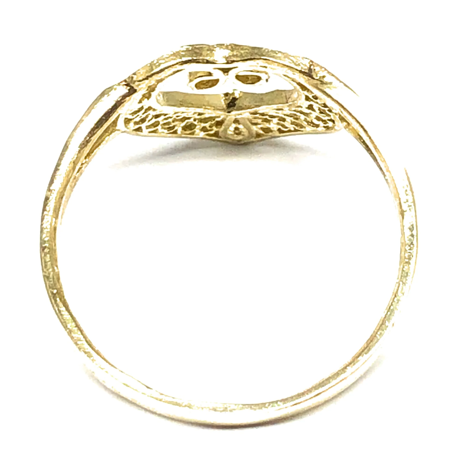 10k Solid Gold Yellow Filigrana Heart Ring - Image 3