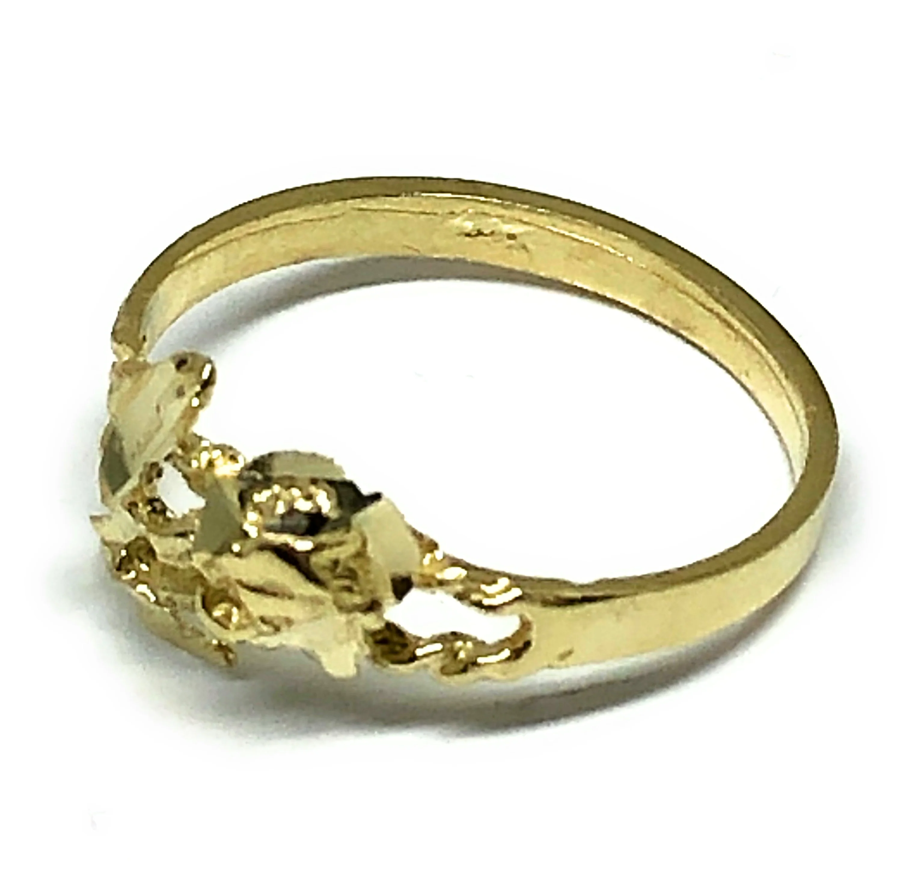 10k Solid Gold Yellow Flower Ring - Image 2