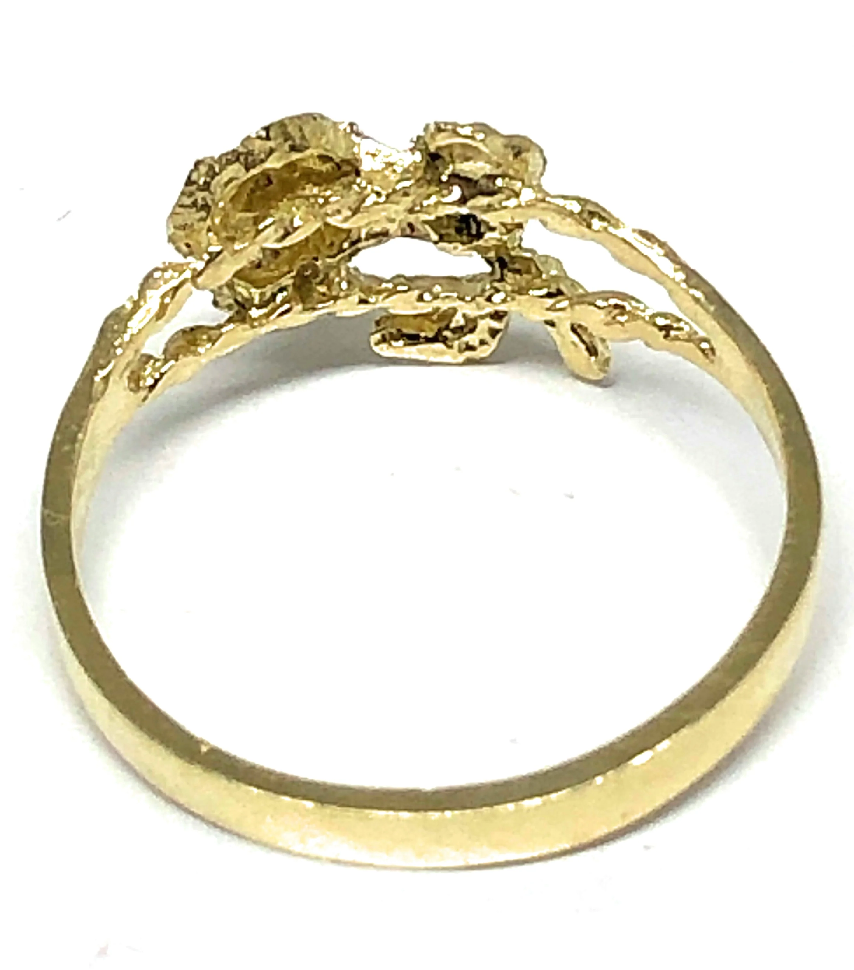 10k Solid Gold Yellow Flower Ring - Image 3