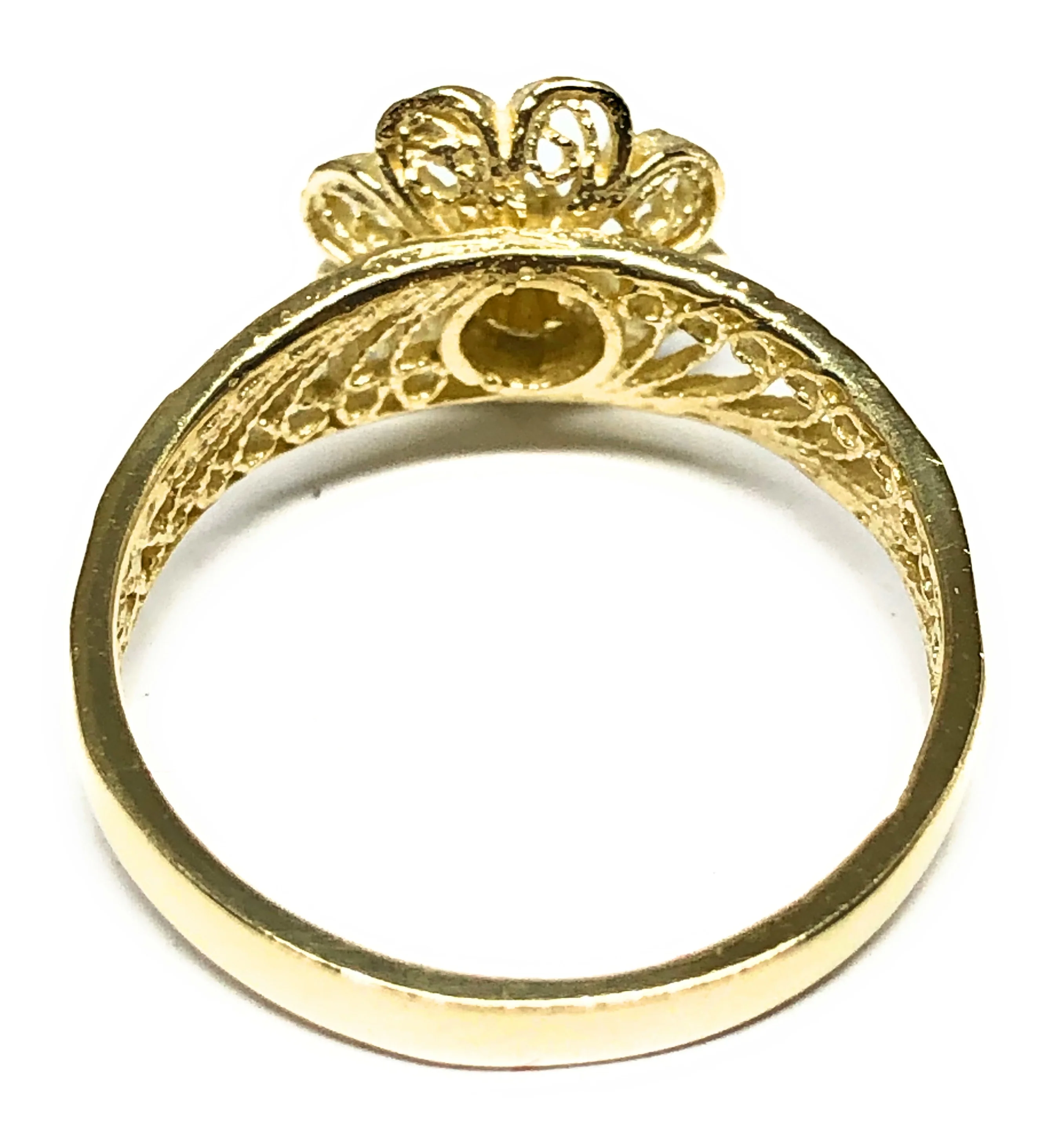 10k Solid Gold Yellow Flower Ring - Image 3