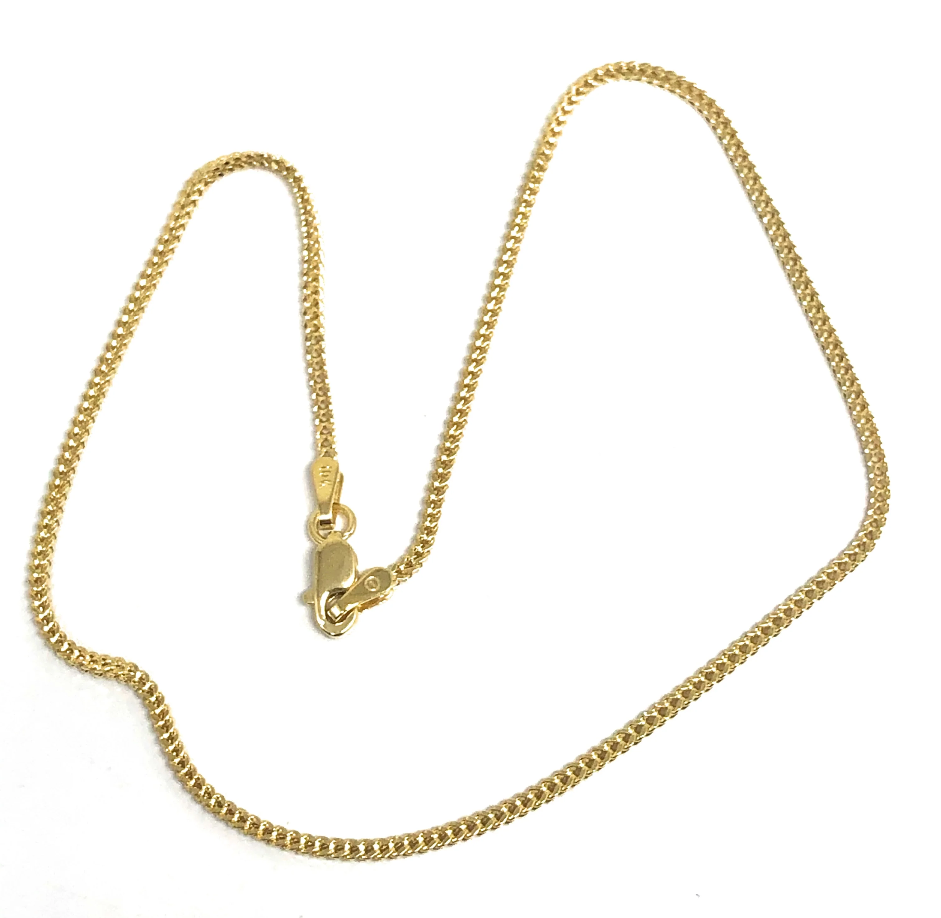 10k Solid Gold Yellow Franco Chain Braacelet / Anklet 7-11 inch 1.6mm - Image 3