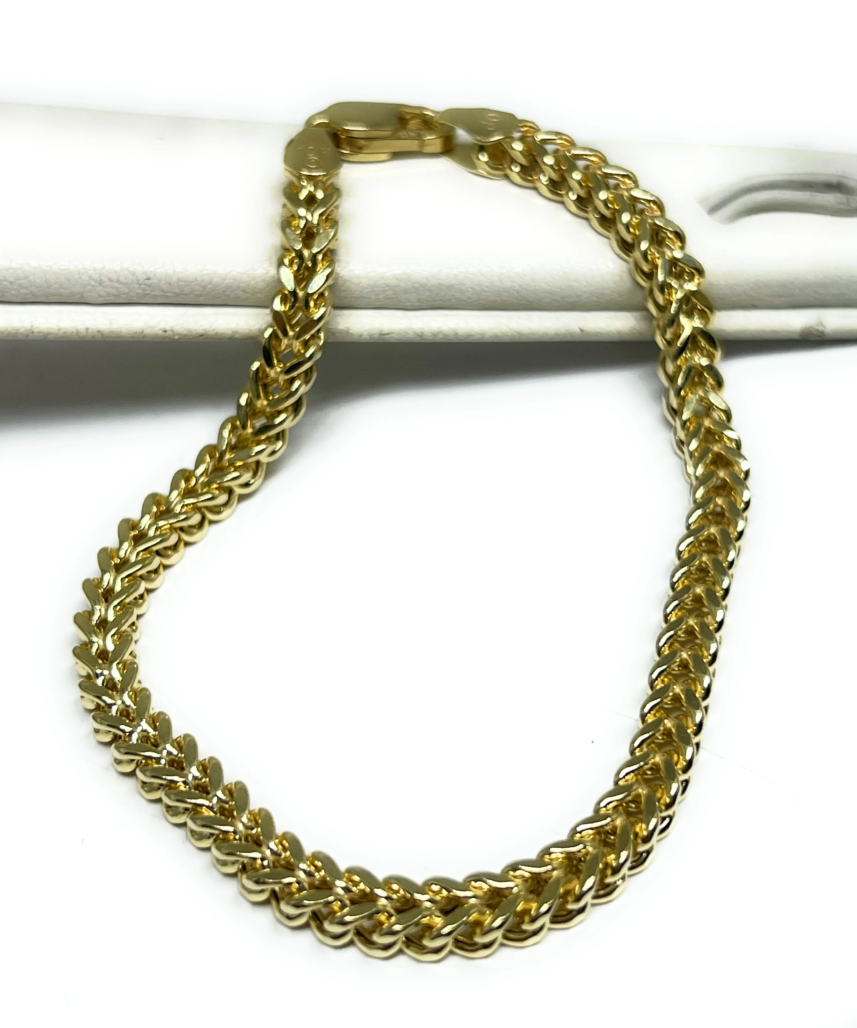 10k Solid Gold Yellow Franco Chain Brracelet 7-8 INCH 2.5-4.8mm Width