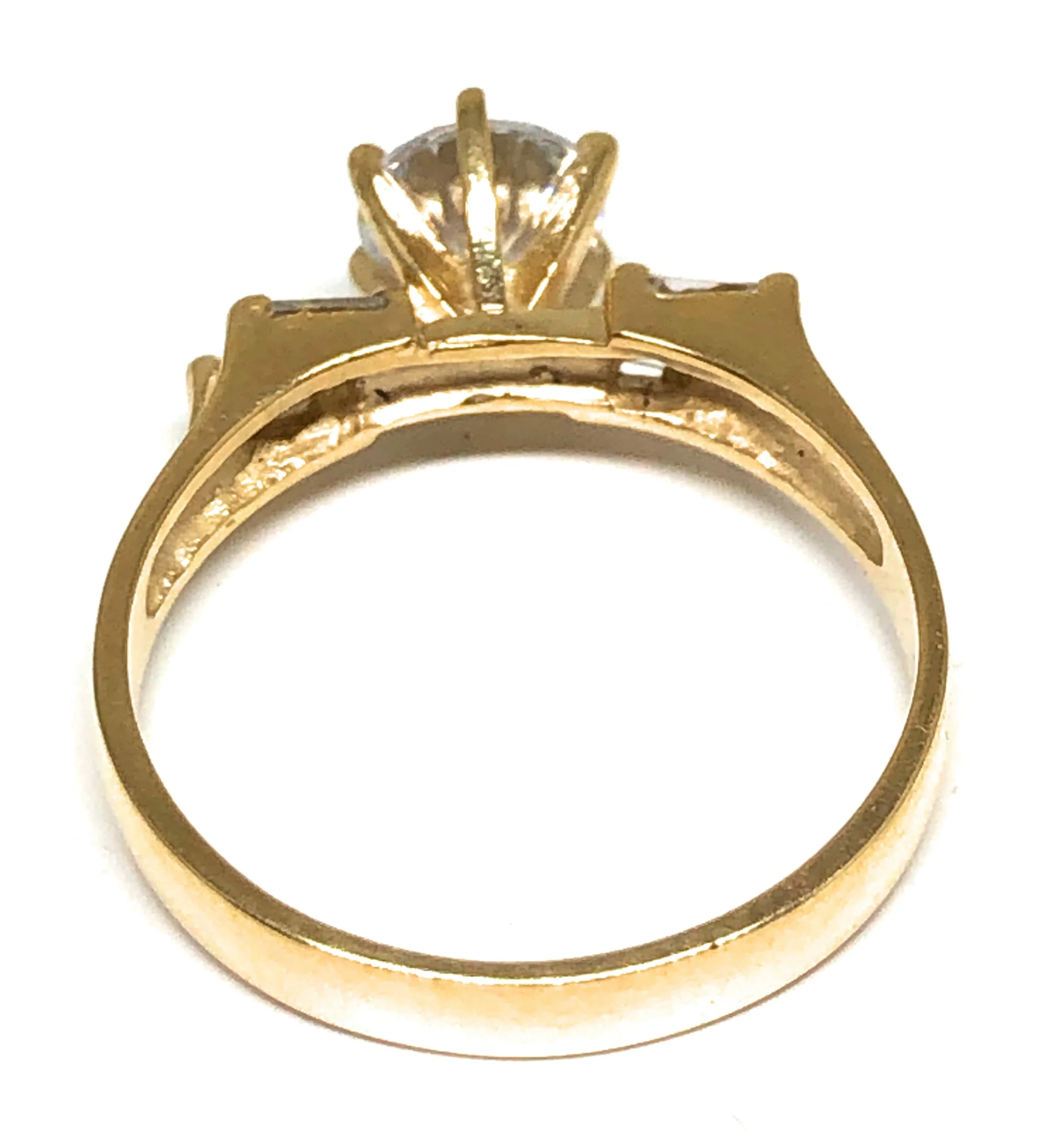 10k Solid Gold Yellow Gold 0.5 KARAT Cubic Zirconia Engagement Ring - Image 5