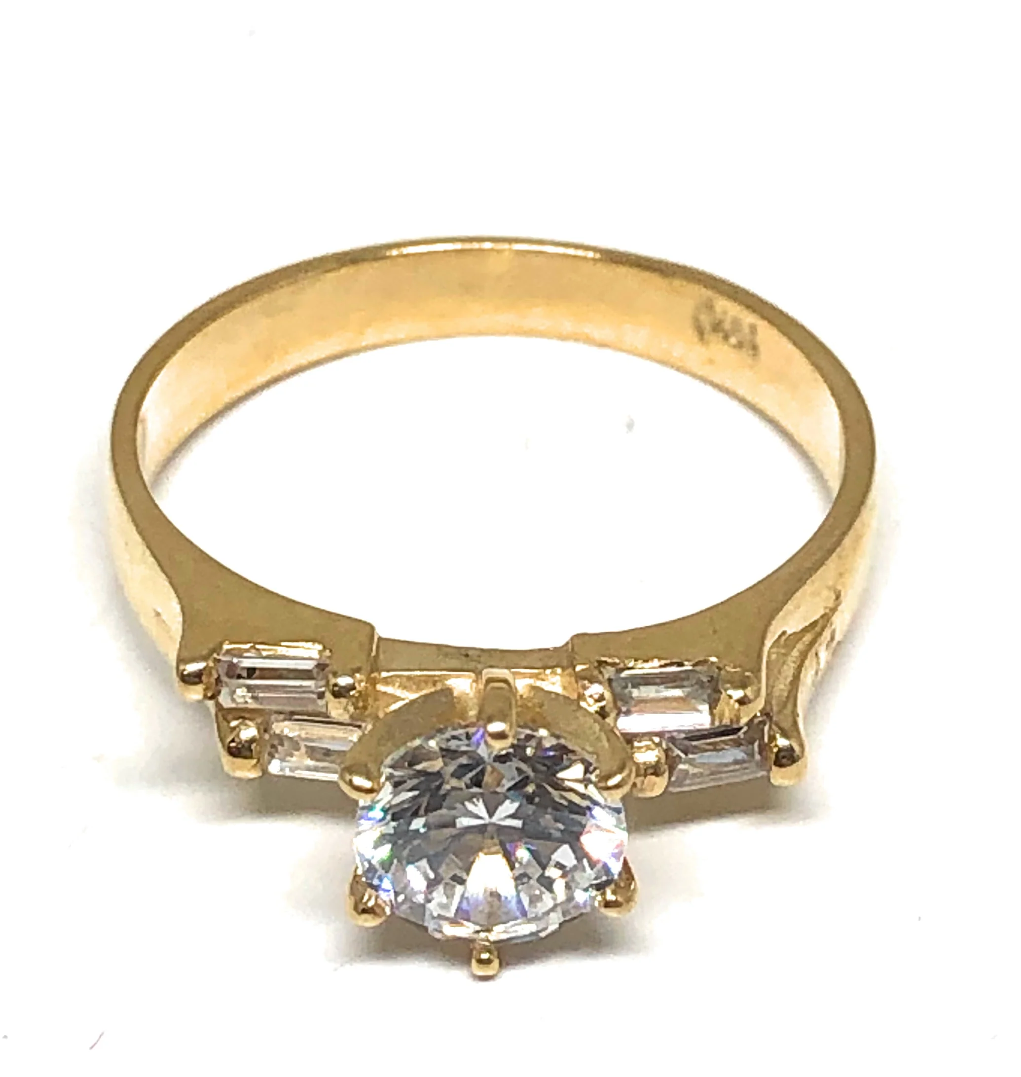 10k Solid Gold Yellow Gold 0.5 KARAT Cubic Zirconia Engagement Ring - Image 6