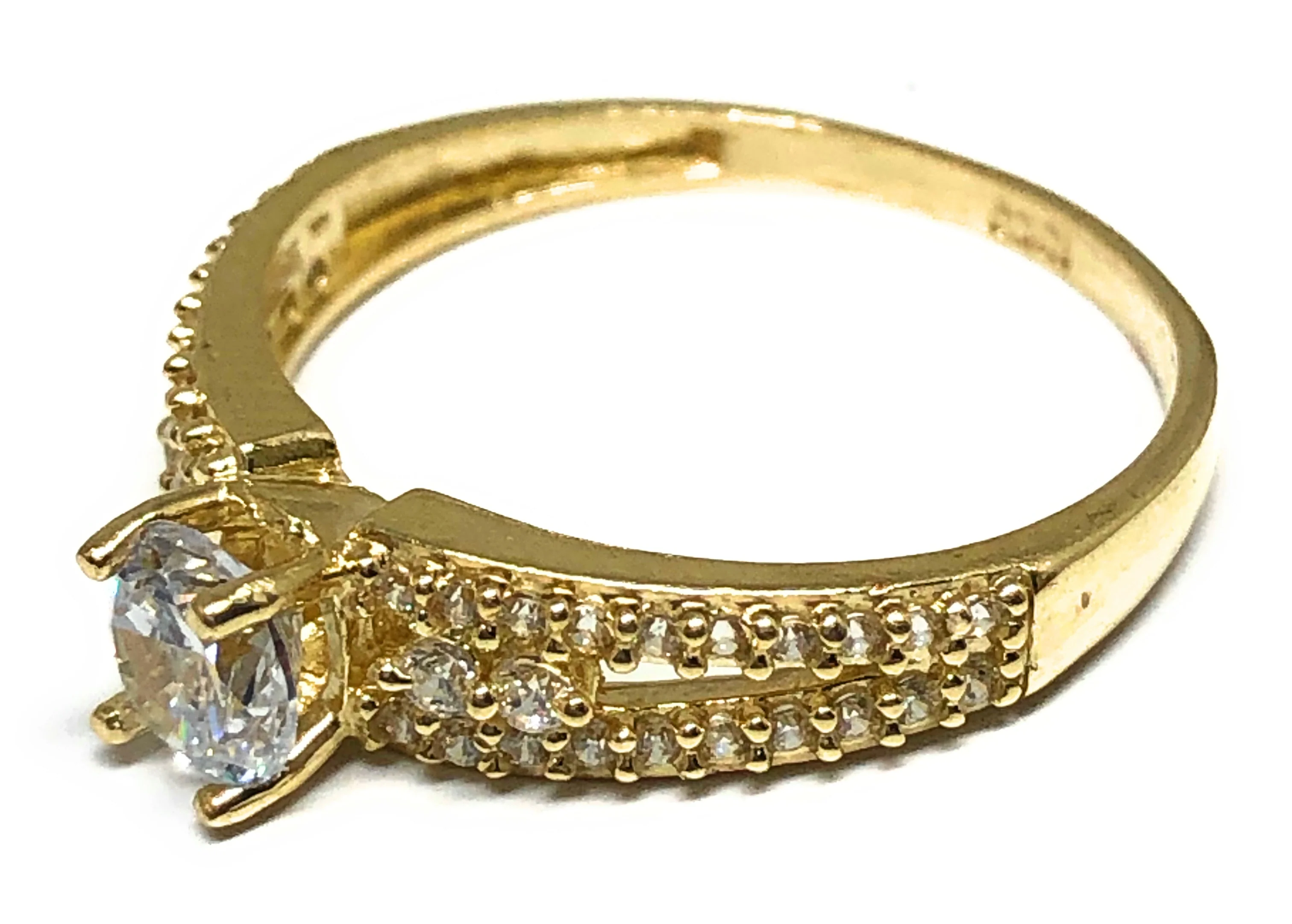 10k Solid Gold Yellow Gold 0.5 KARAT Cubic Zirconia Engagement Ring - Image 4