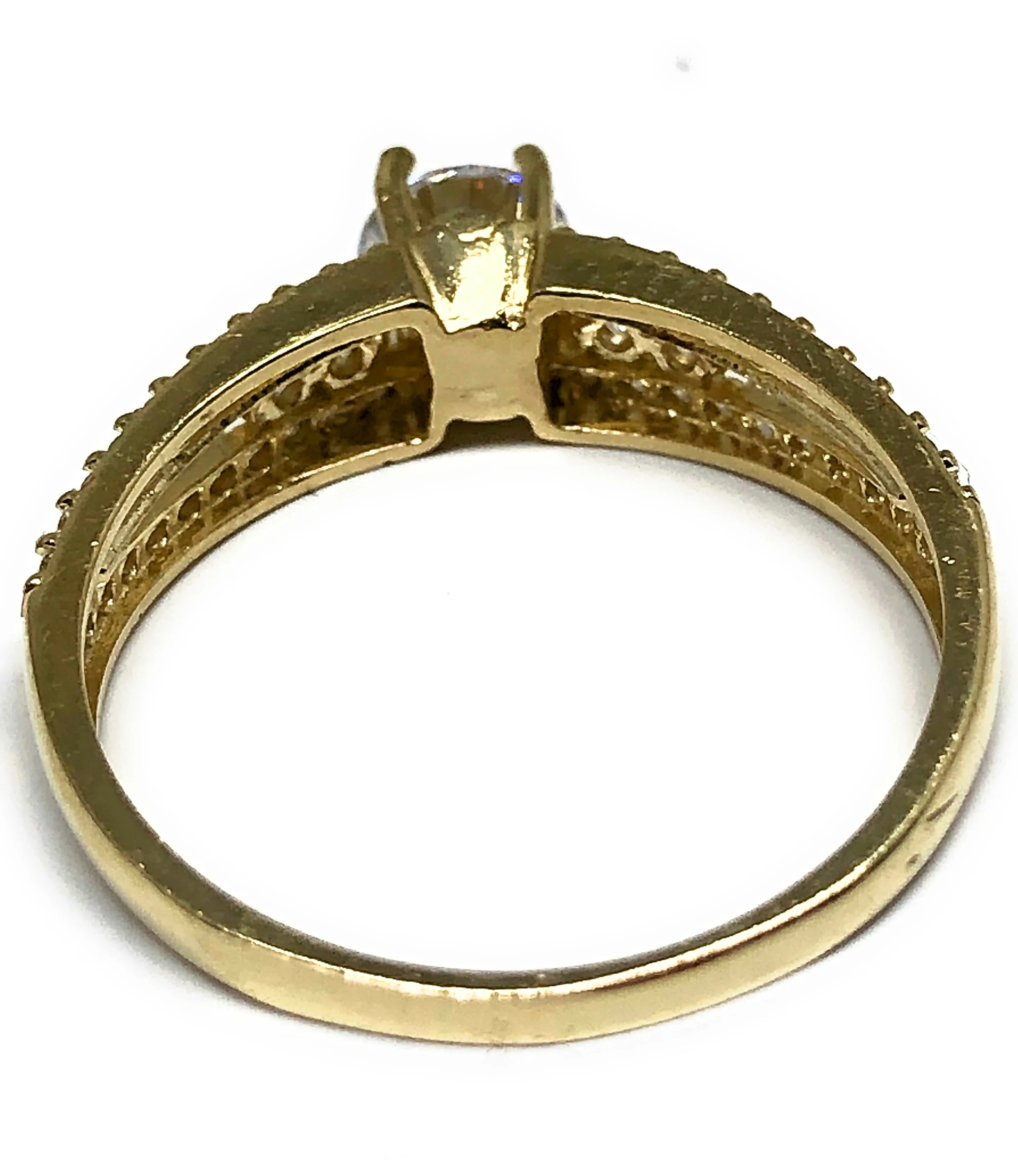 10k Solid Gold Yellow Gold 0.5 KARAT Cubic Zirconia Engagement Ring - Image 6