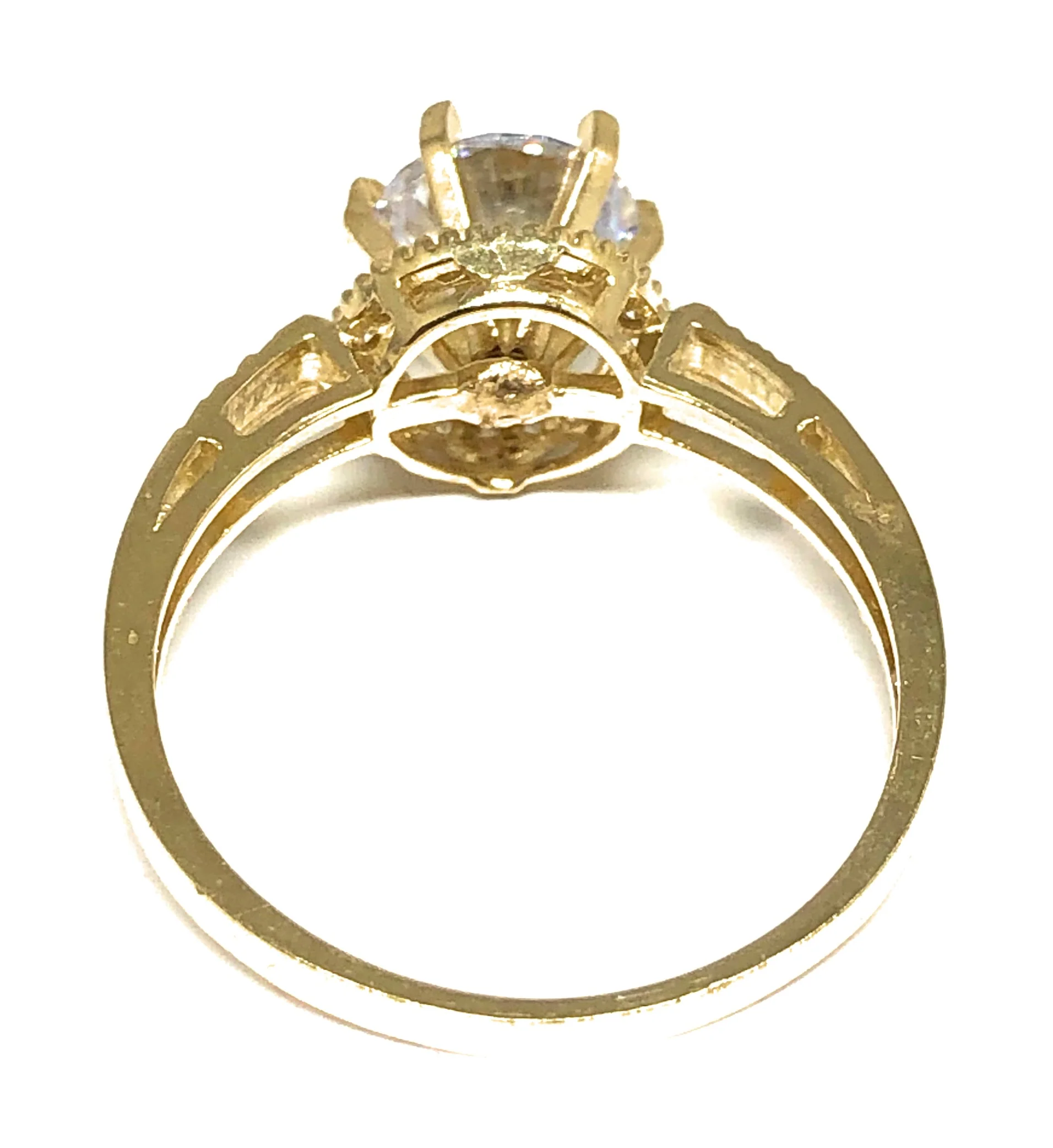 10k Solid Gold Yellow Gold 1.5 KARAT Cubic Zirconia Engagement Ring - Image 5