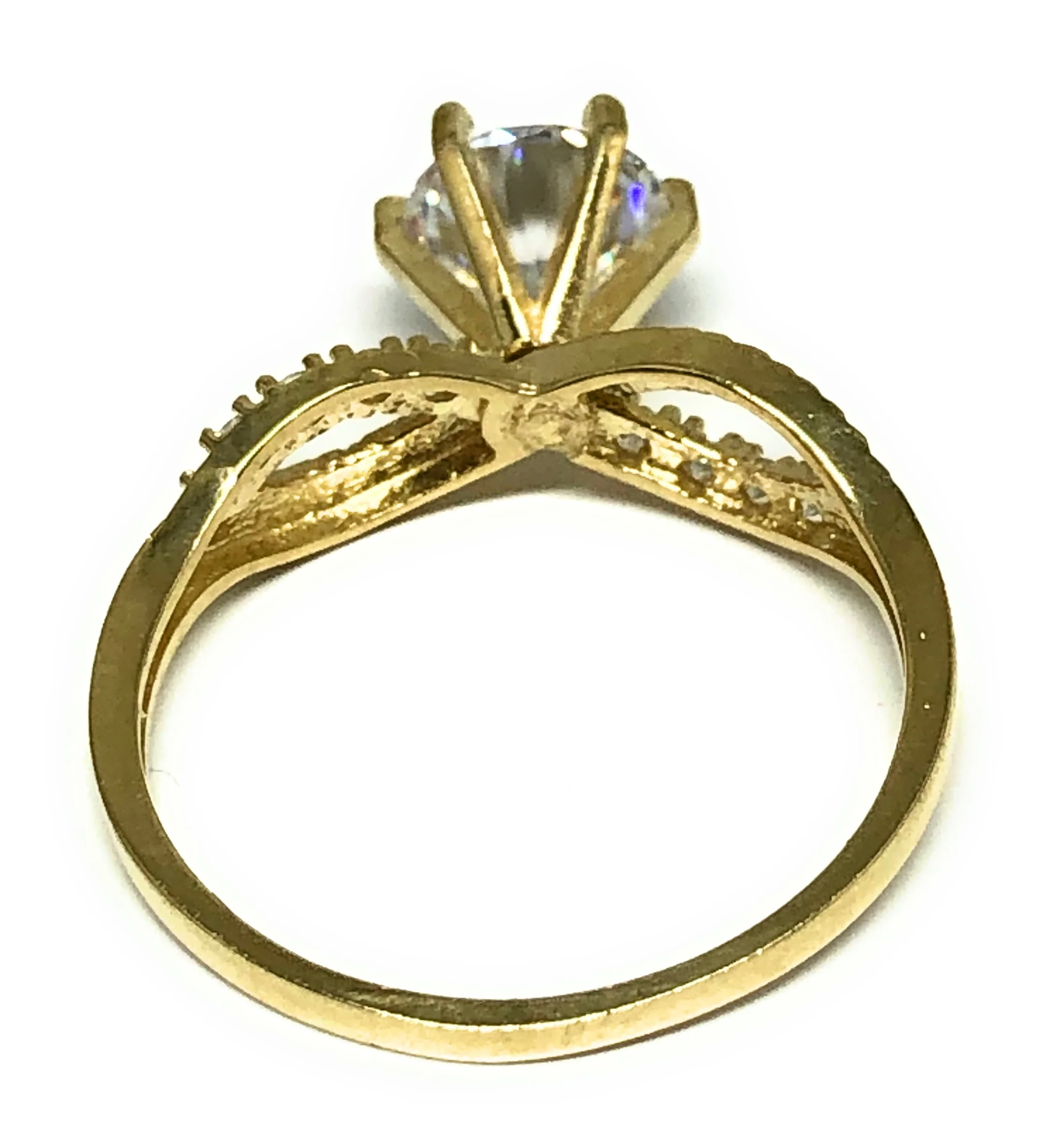 10k Solid Gold Yellow Gold 1.5 KARAT Cubic Zirconia Engagement Ring - Image 5