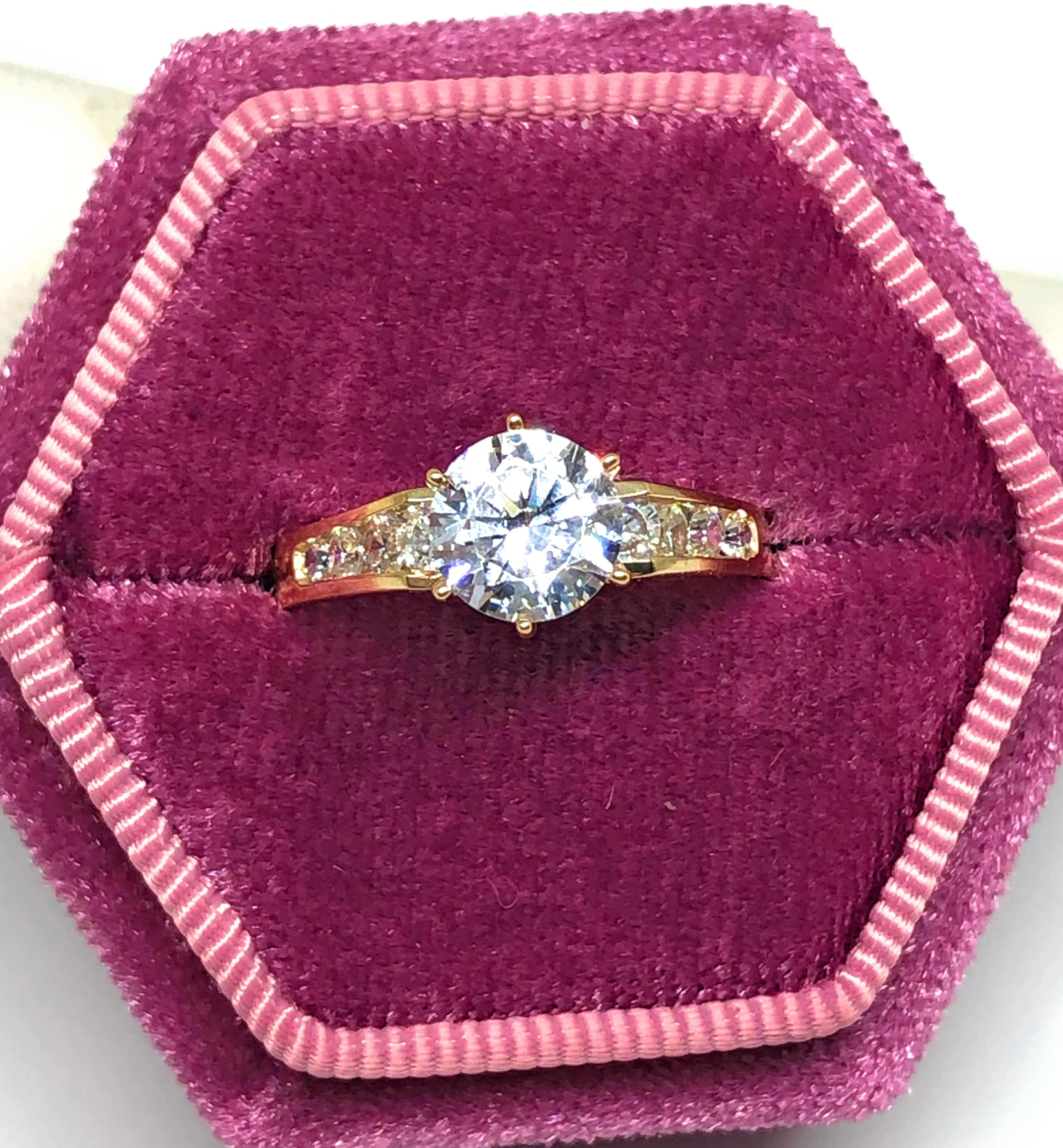 10k Solid Gold Yellow Gold 1 KARAT Cubic Zirconia Engagement Ring