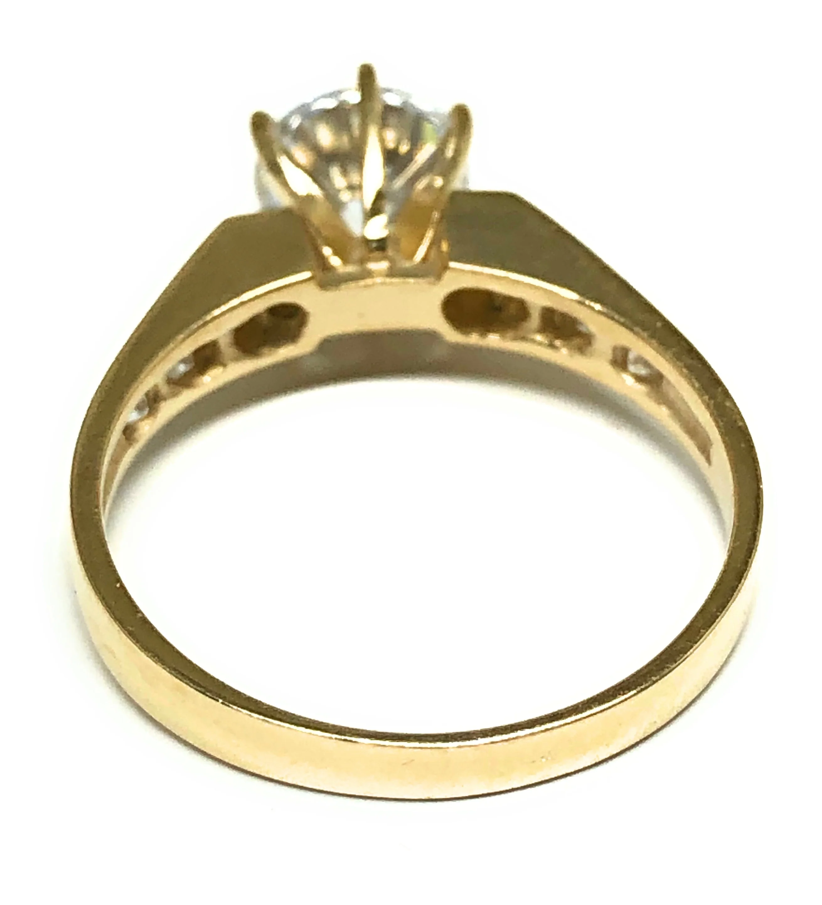 10k Solid Gold Yellow Gold 1 KARAT Cubic Zirconia Engagement Ring - Image 6