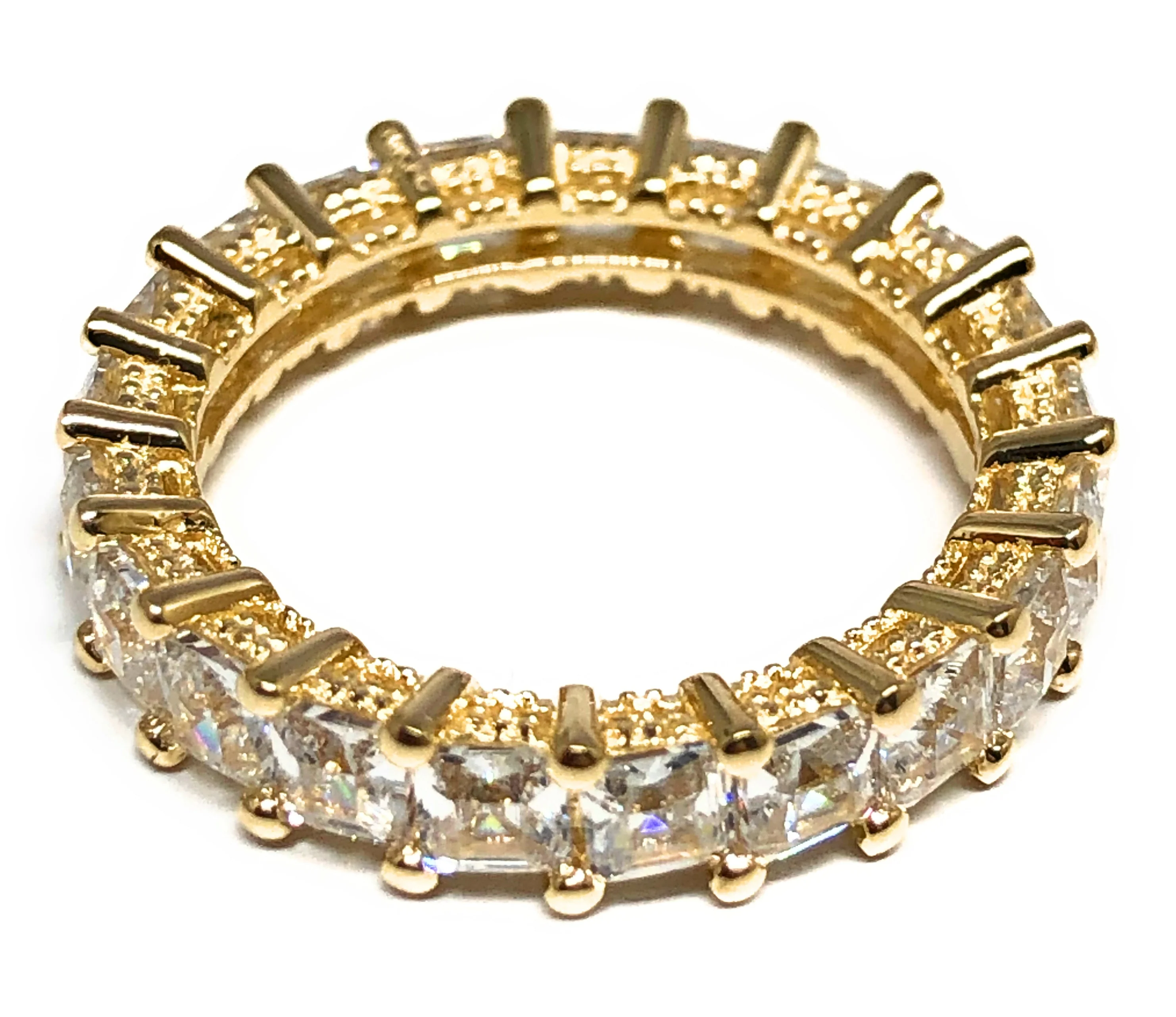 10k Solid Gold Yellow Gold Band CZ Ring (FC 118) - Image 2