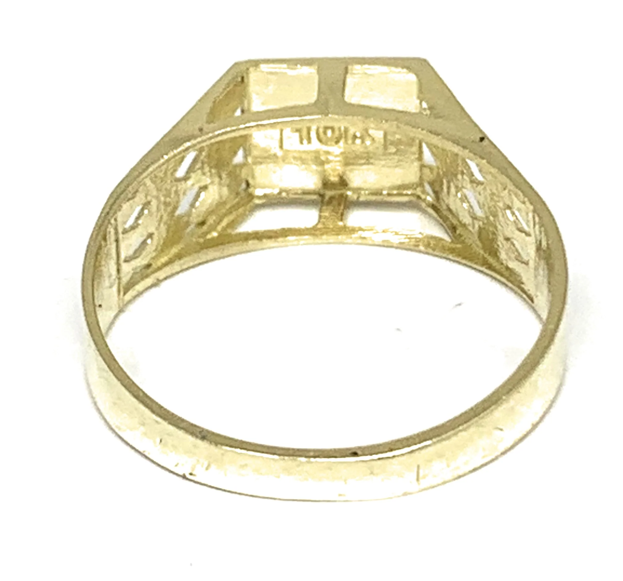 10k Solid Gold Yellow Gold Block CUSTOMIZED Initial Ring (SM) - Image 3