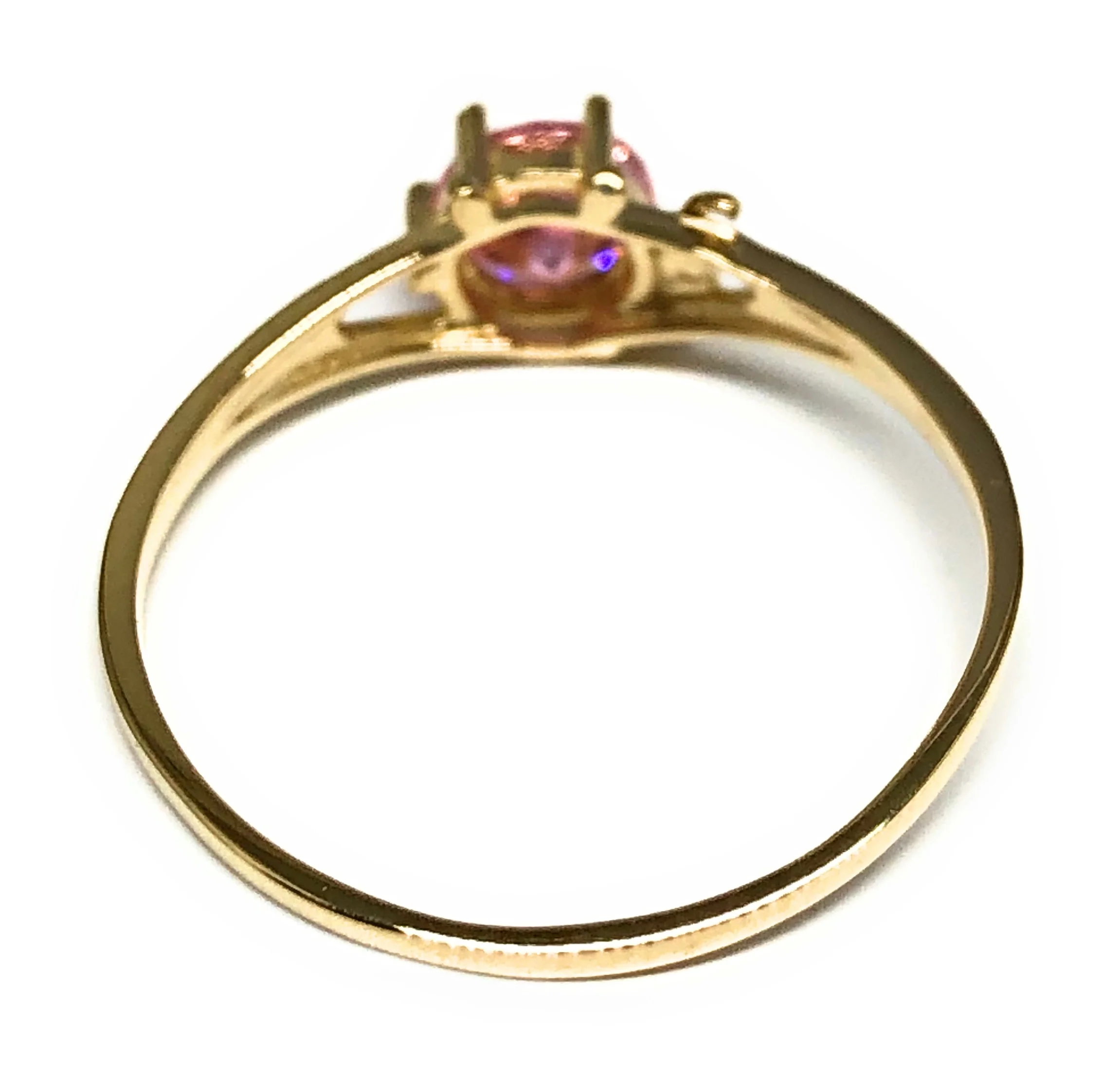 10k Solid Gold Yellow Gold Pink CZ Ring (FC 110) - Image 3
