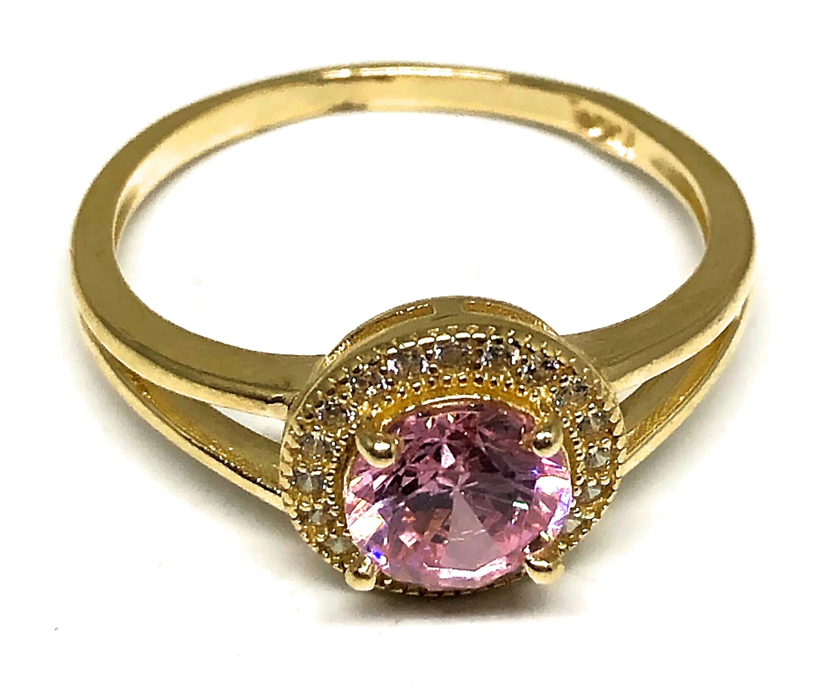 10k Solid Gold Yellow Gold Bright CZ Ring - Image 2