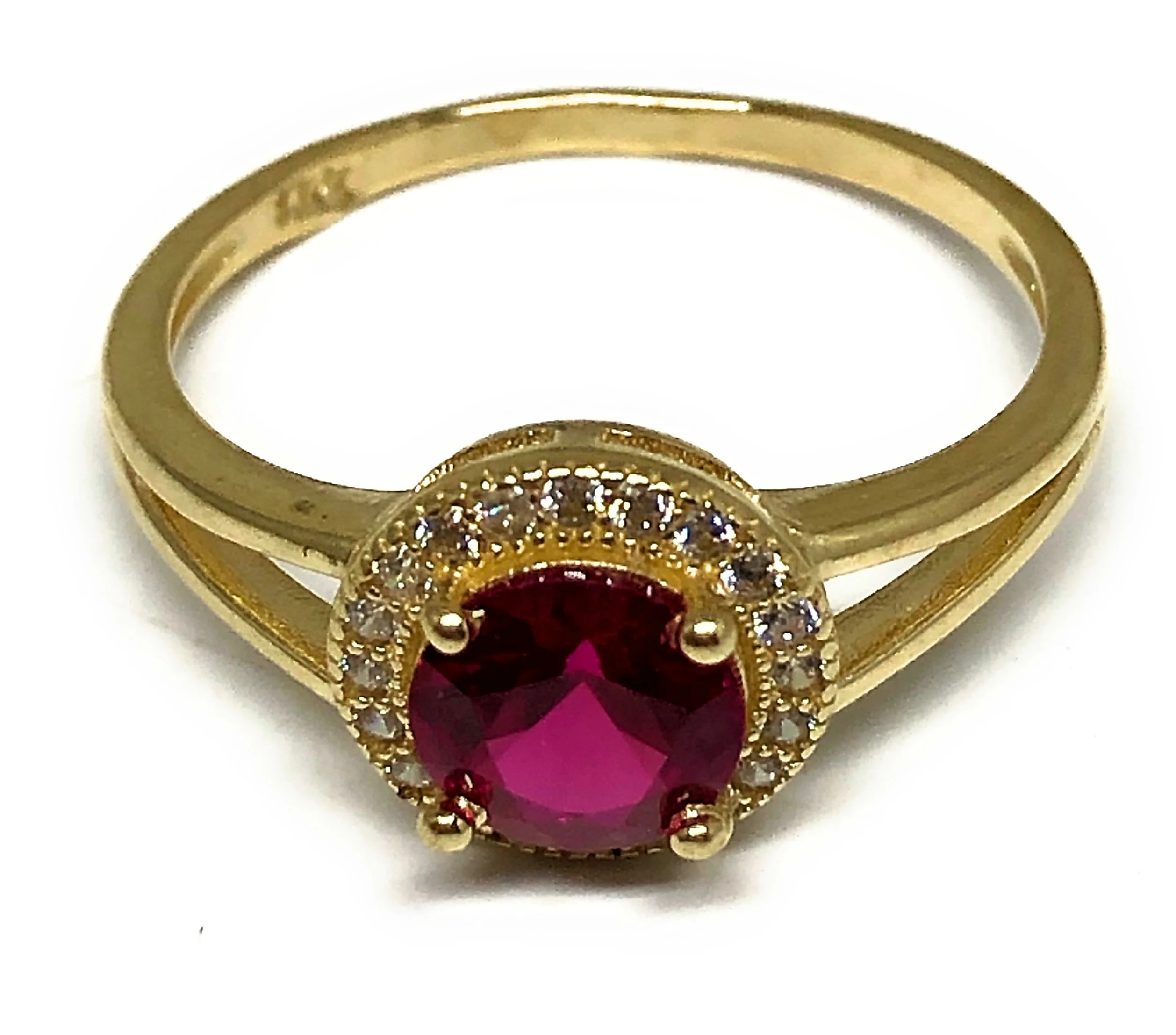10k Solid Gold Yellow Gold Bright CZ Ring - Image 3