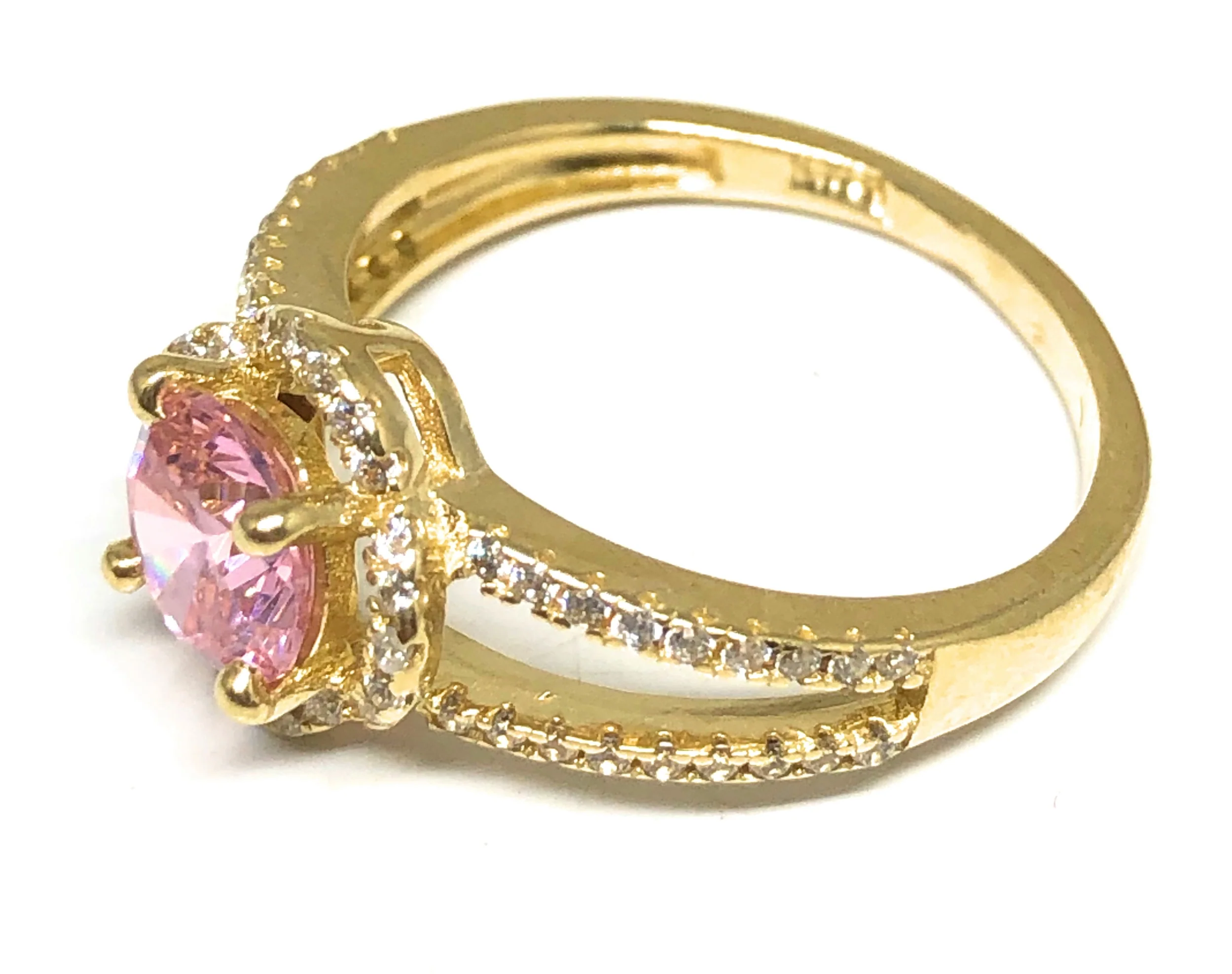 10k Solid Gold Yellow Gold Bright CZ Ring - Image 4