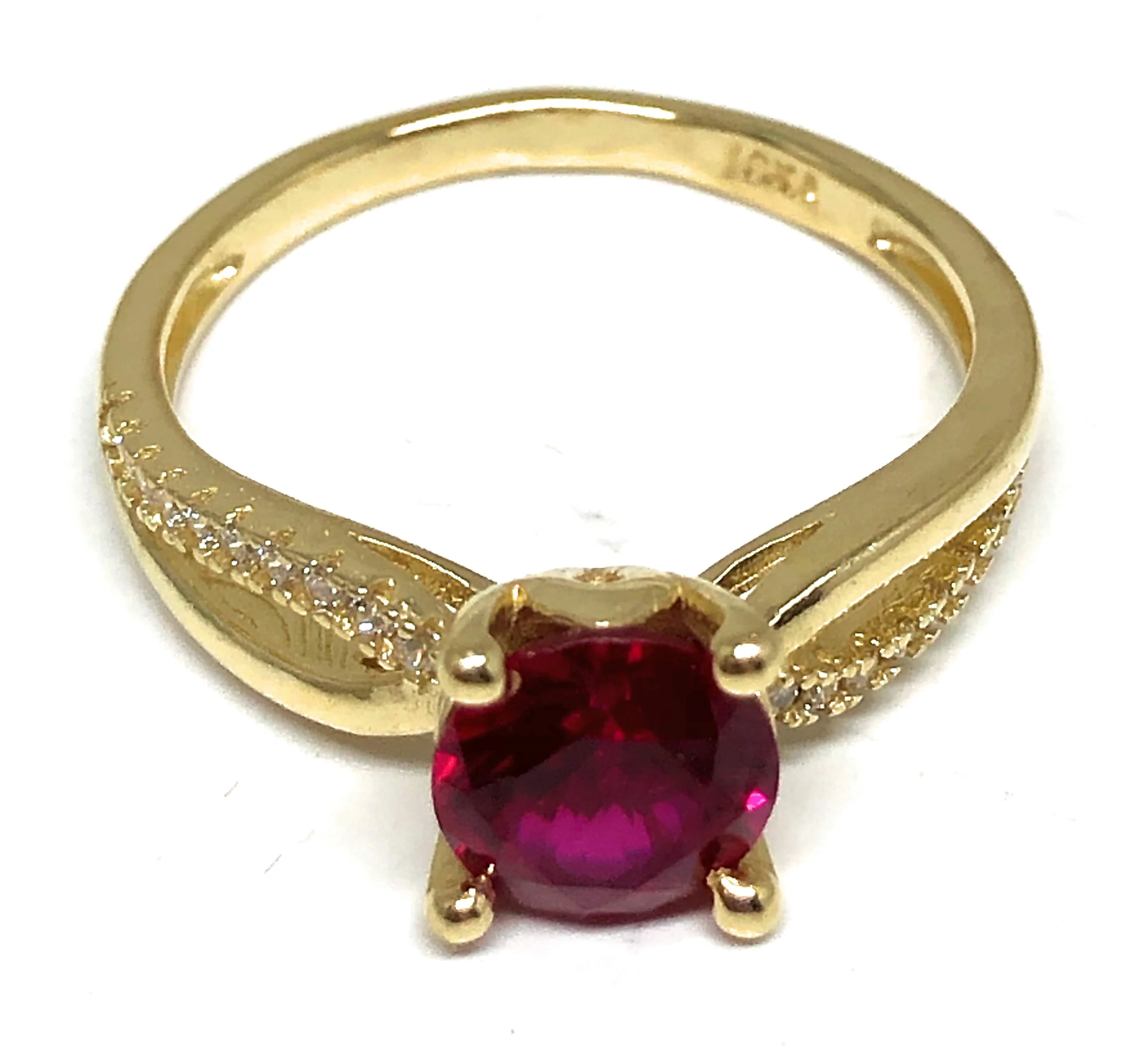 10k Solid Gold Yellow Gold Bright CZ Ring - Image 3